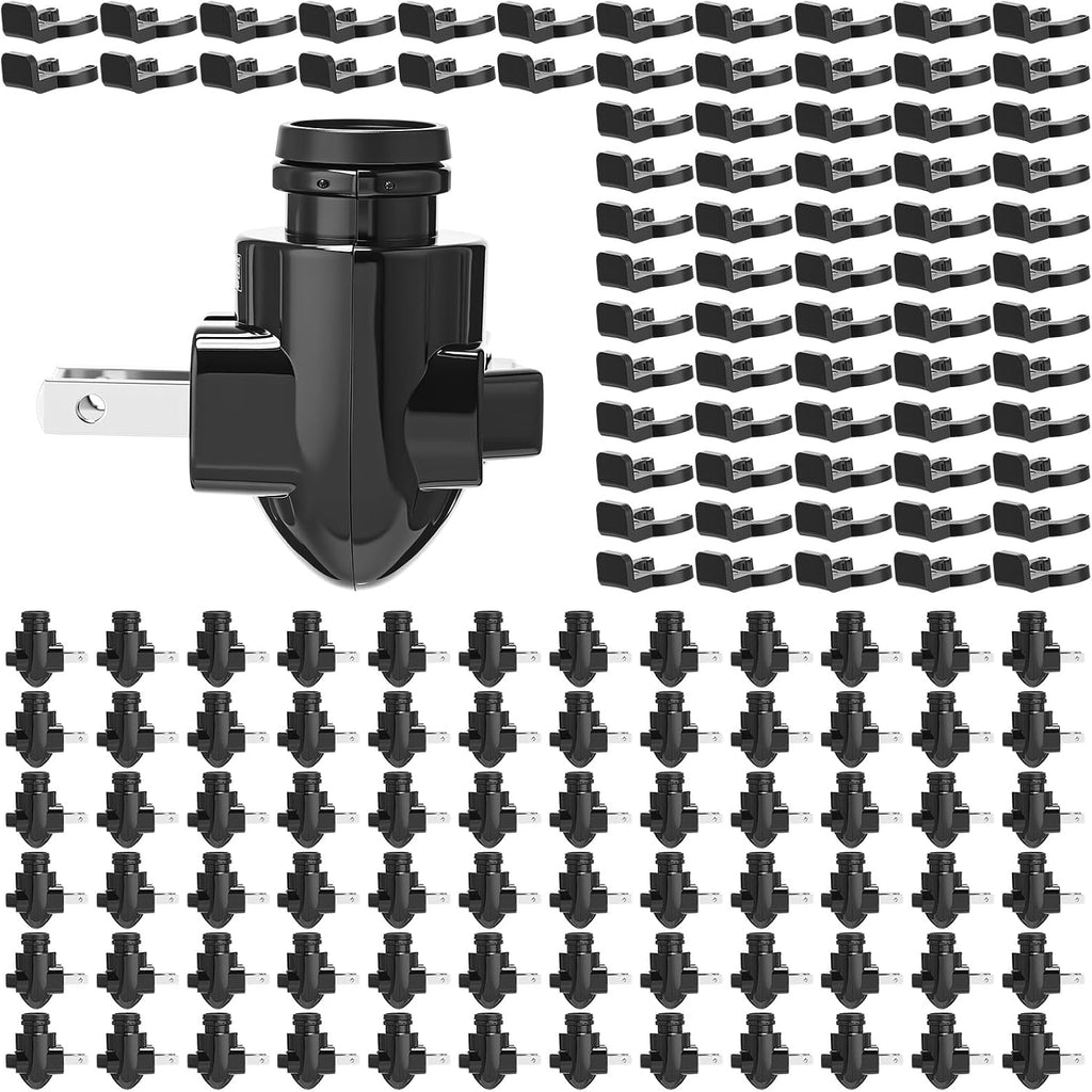 Tuanse 80 Sets Plug in Night Light Module Night Light Base with Shade Mounting Clip Plastic Lights Rotating Base for Making Your Own…