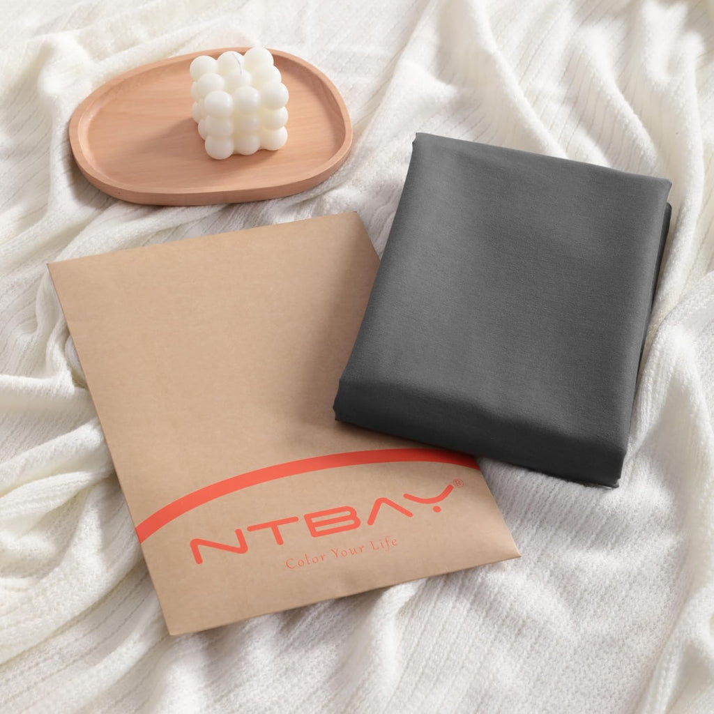 Ntbay King Cotton Pillowcases - Envelope Closure 20x36 Pillowcases Set of 2, Breathable and Soft Bed Pillow Cases, Dark Grey Cotton Grey