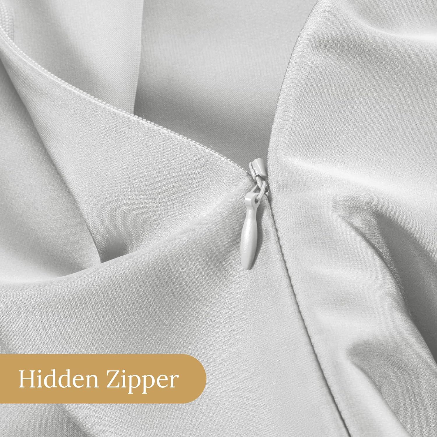 Infiixso Mulberry Silk Pillowcase for Hair and Skin, Silk Pillow Cases Queen Size Set of 2 with Hidden Zipper 20x30 Inches, Ultra Soft Cool…