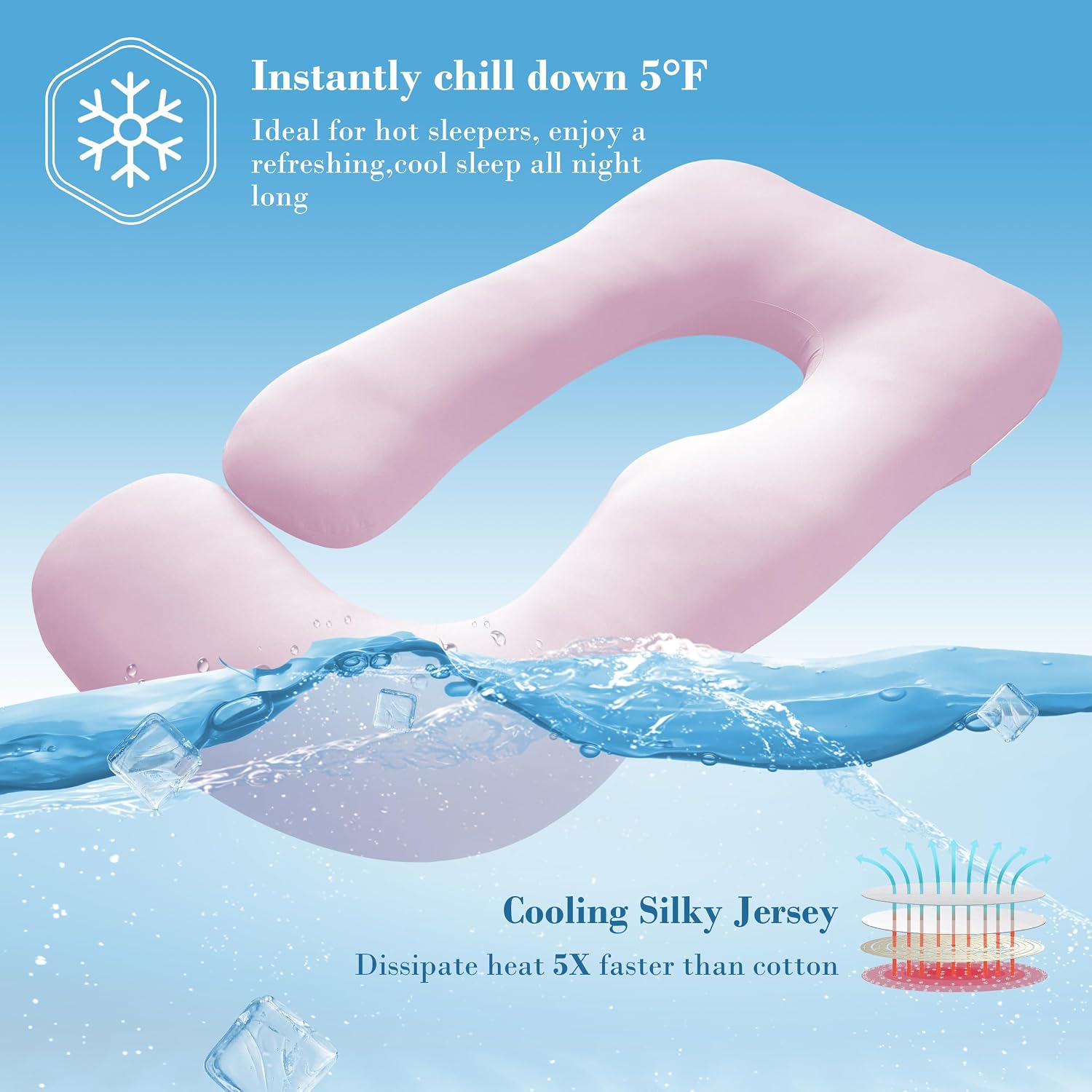 Cute Castle Cooling Cover Pregnancy Pillows, Soft U-Shape Maternity Pillow with Removable Cover - Full Body Pillows for Adults Sleeping…