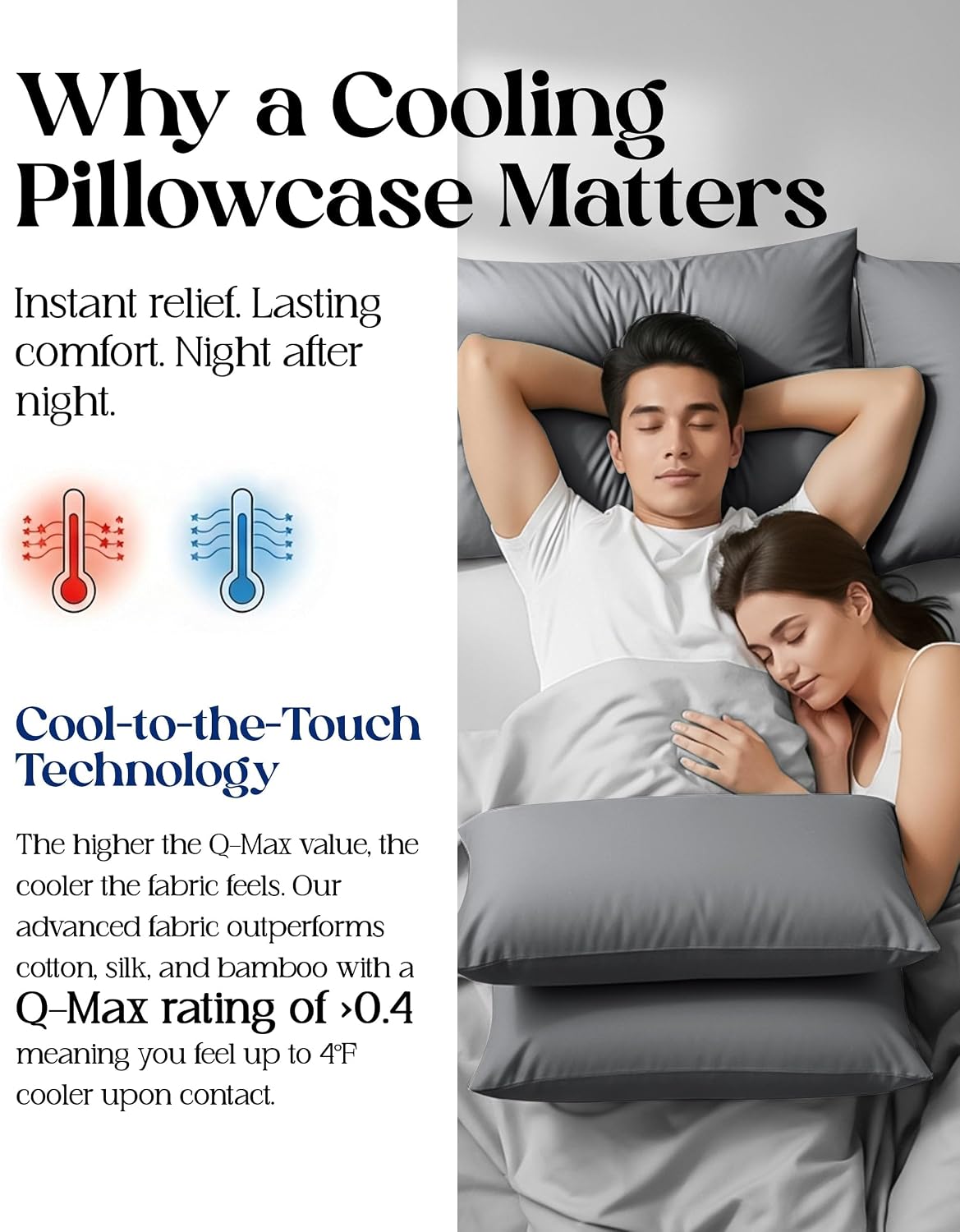 SLEEPHORIA Cooling Pillow Cases - BreezeWeave King Size Set of 2 Pillowcases for Hot Sleepers & Cool, Deep Rest - Cloud Soft, Silky…
