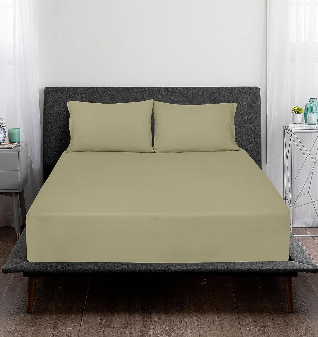 Royalelinens ROYALE LINENS 300 Thread Count 100% Long Staple Combed Cotton Sheet Set - 4 Piece Queen Bed Sheets - 1 Fitted, 1 Flat & 2 Pill…