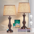 Luvkczc Touch Table Lamps Set of 2, 22" Tall Bedside Lamps with USB C+A Ports, Dimmable Table Lamp, Nightstand Lamps for Bedroom, Living…