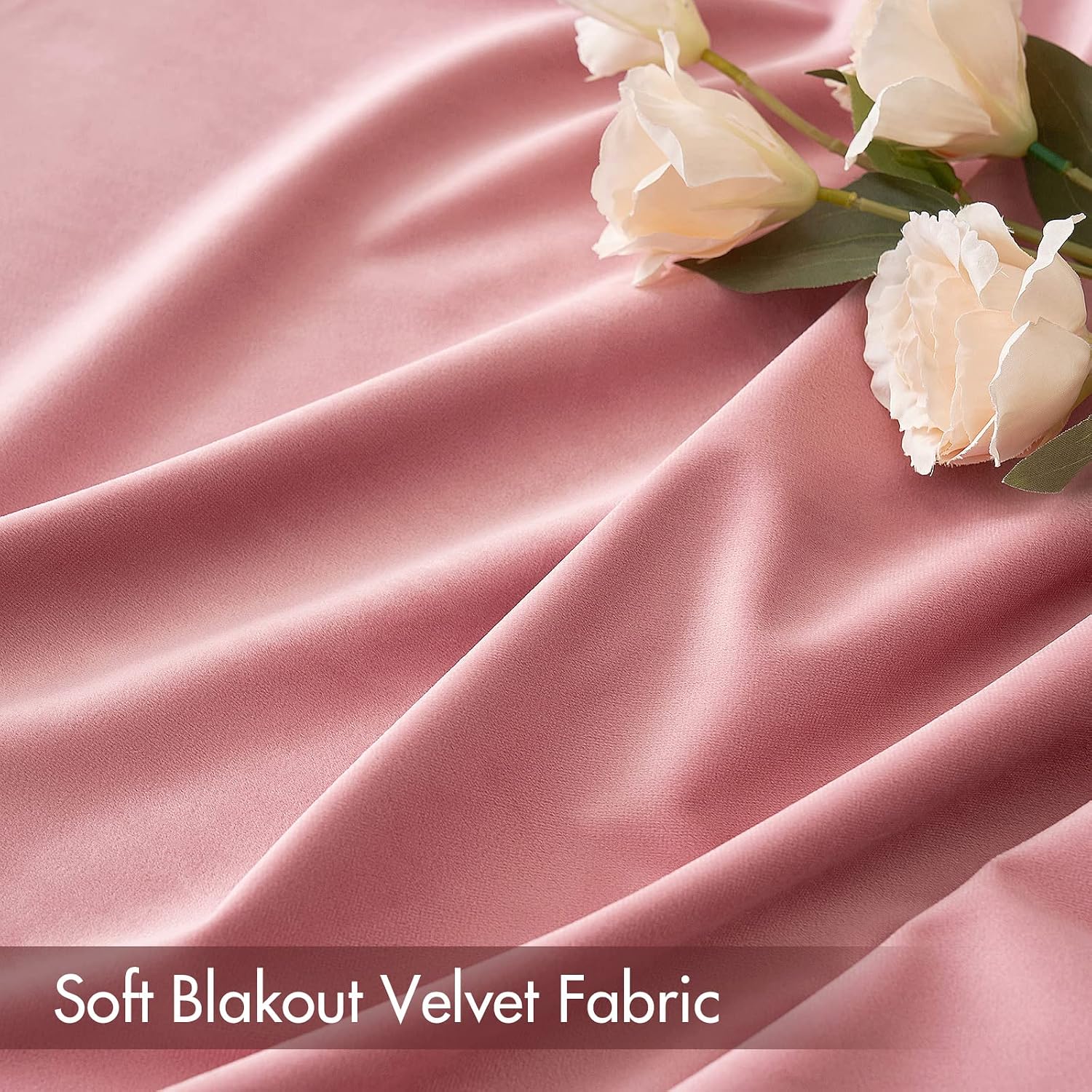 MIULEE Blush Pink Velvet Curtains Thermal Insulated Blackout Curtain Drapes for Bedroom Living Room Darkening 108 Inches Long Curtains…