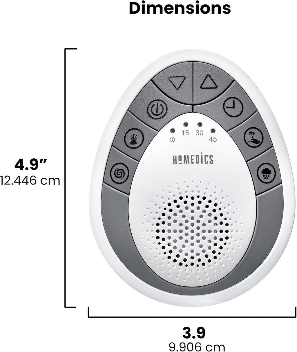 Homedics White Noise Sound Machine, Small Travel Sound Machine with 4 Relaxing Nature Sounds, Portable Sound relaxation for Home, Office…