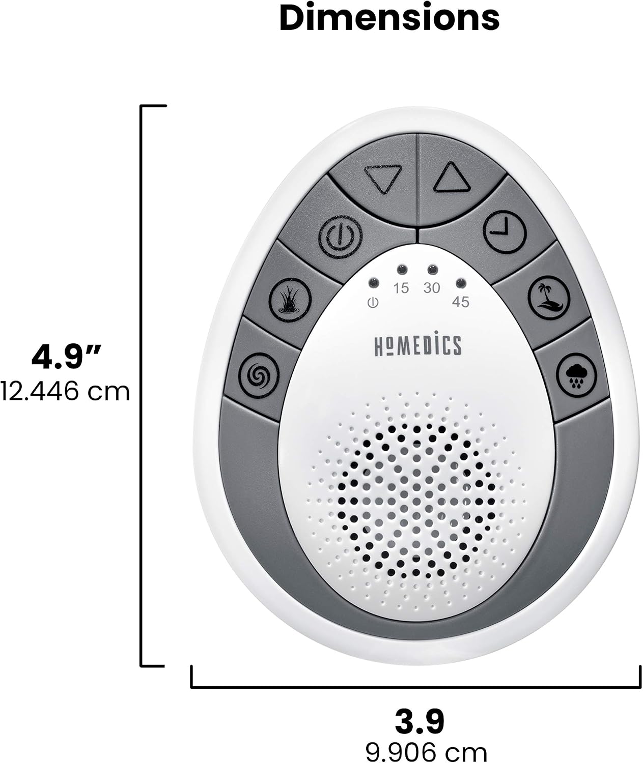 Homedics White Noise Sound Machine, Small Travel Sound Machine with 4 Relaxing Nature Sounds, Portable Sound relaxation for Home, Office…