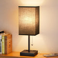 Aooshine Black Medium Table Lamp with USB Ports - 3 Color Temperature Bedside Lamp for Bedroom, Pull Chain Control, USB A and C Ports, 2 AC…