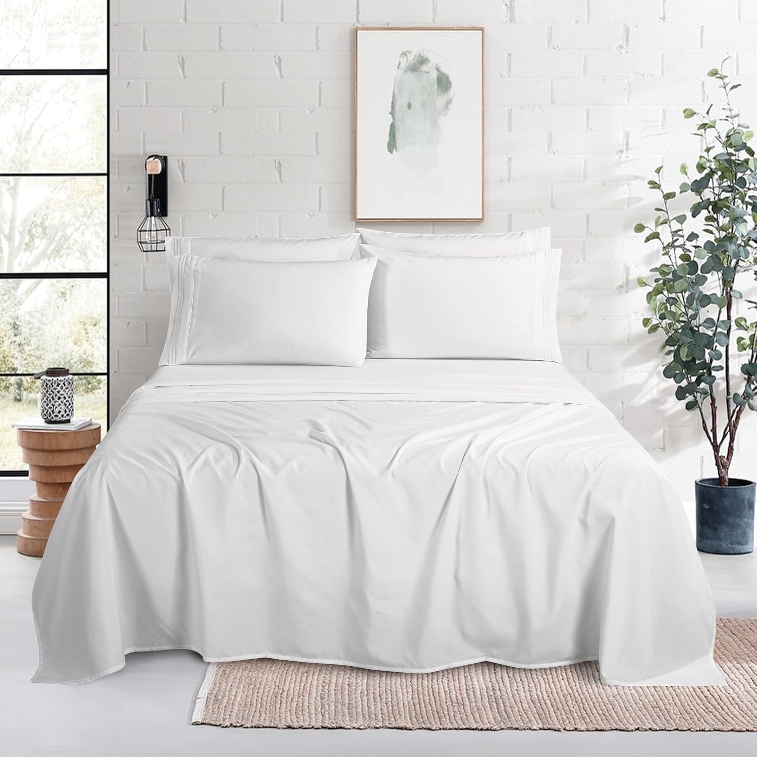 MocassiLuxuryBedding Mocassi Luxury 6-Piece Sheet Set, Ultra Soft 1800 Hotel Quality Microfiber Sheet Set, Fits Mattresses Up to 18 to 24 I…