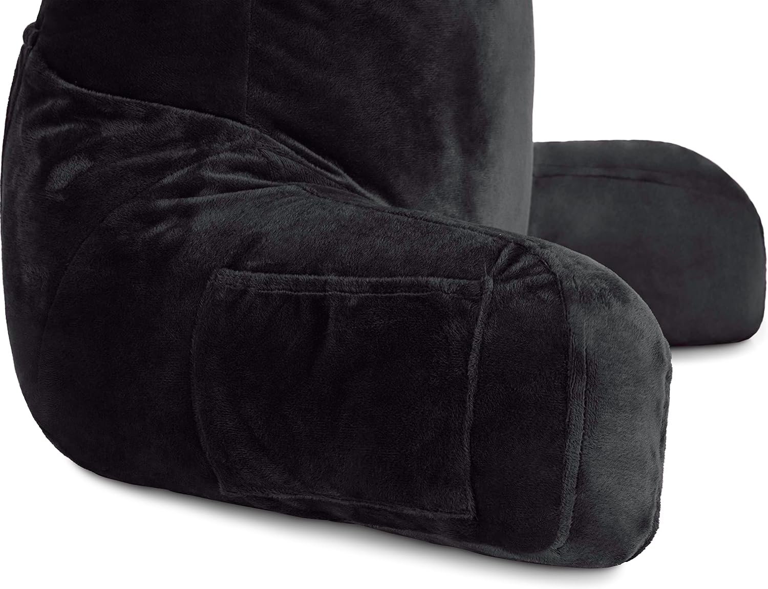 HusbandPillow Husband Pillow Black, Original Reading Pillow in Bed Rest Chair, Shredded Memory Foam Large Lounge Cushion Adult Backrest wit…