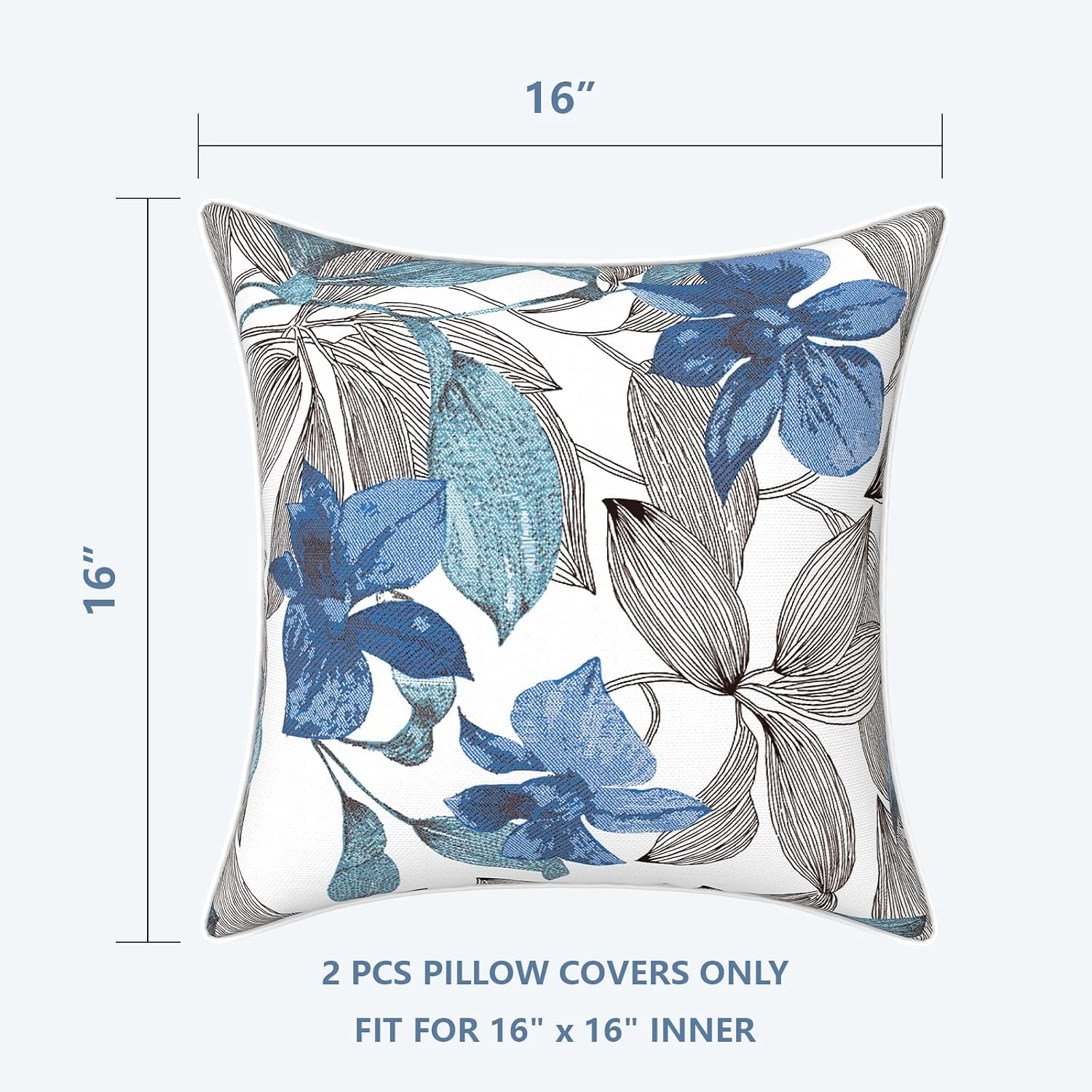 LVTXIII Outdoor Pillow Covers Set of 2, Patio Waterproof Throw Pillow Cases Fade Resistant Accent Pillow Covers for Spring Summer Garden…