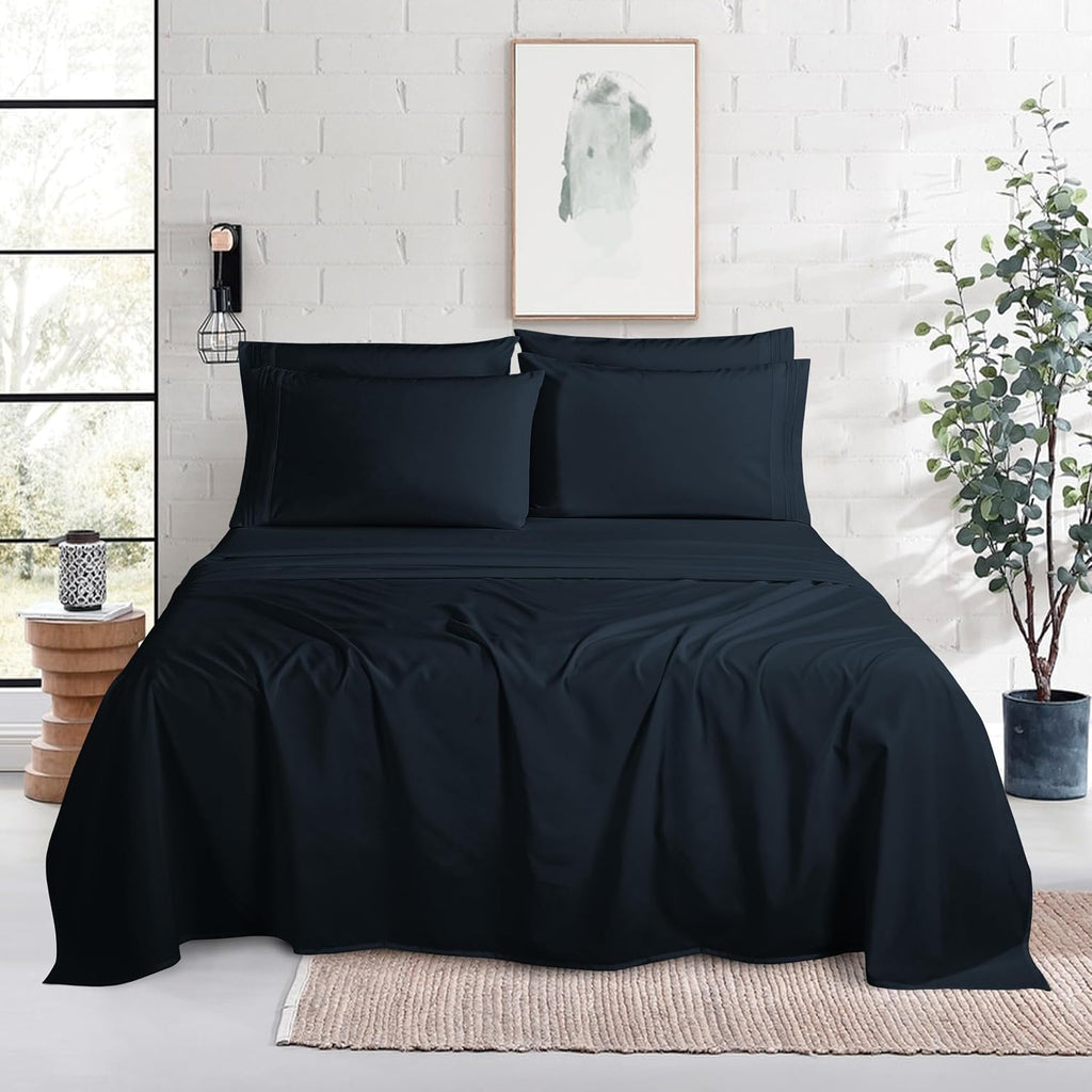 MocassiLuxuryBedding Mocassi Luxury 6-Piece Sheet Set, Ultra Soft 1800 Hotel Quality Microfiber Sheet Set, Fits Mattresses Up to 18 to 24 I…