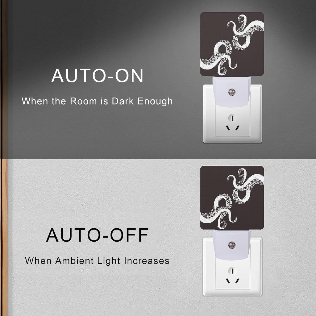 Octopus Night Light Plug-in LED Nightlights Auto Sensor Night Lamp Dusk-to-Dawn Lamp Home Decor for Nursery Children Girls Boys