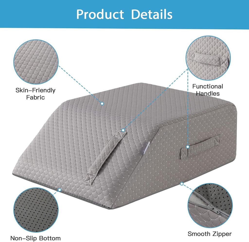 MEGCXIT Leg Pillow Elevation Blood Circulation, Leg Wedge for Elevation for Swelling, Leg Elevating Pillow for After Surgery, Memory Foam…