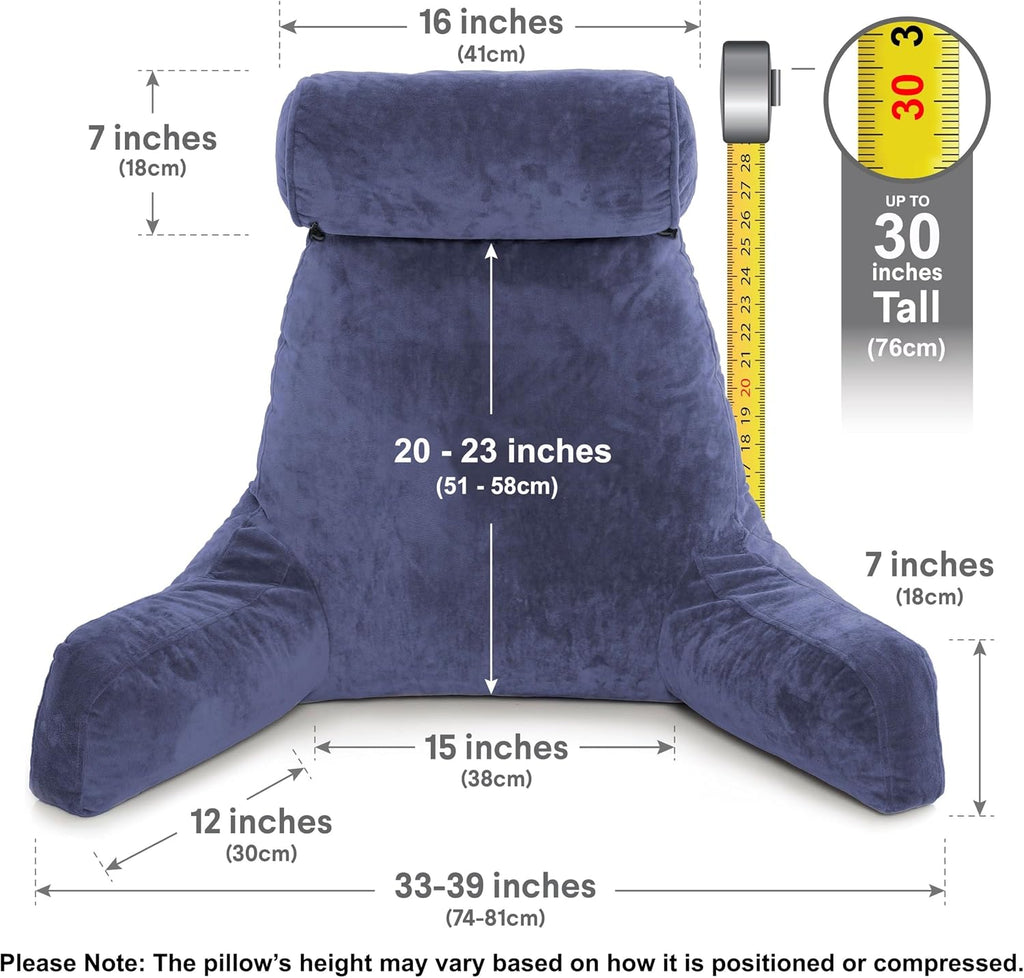 Husband Pillow XXL The Original for Adults - 30" Tall Backrest for Sitting Up in Bed - Firm Support Reading & Bed Rest Pillows for…