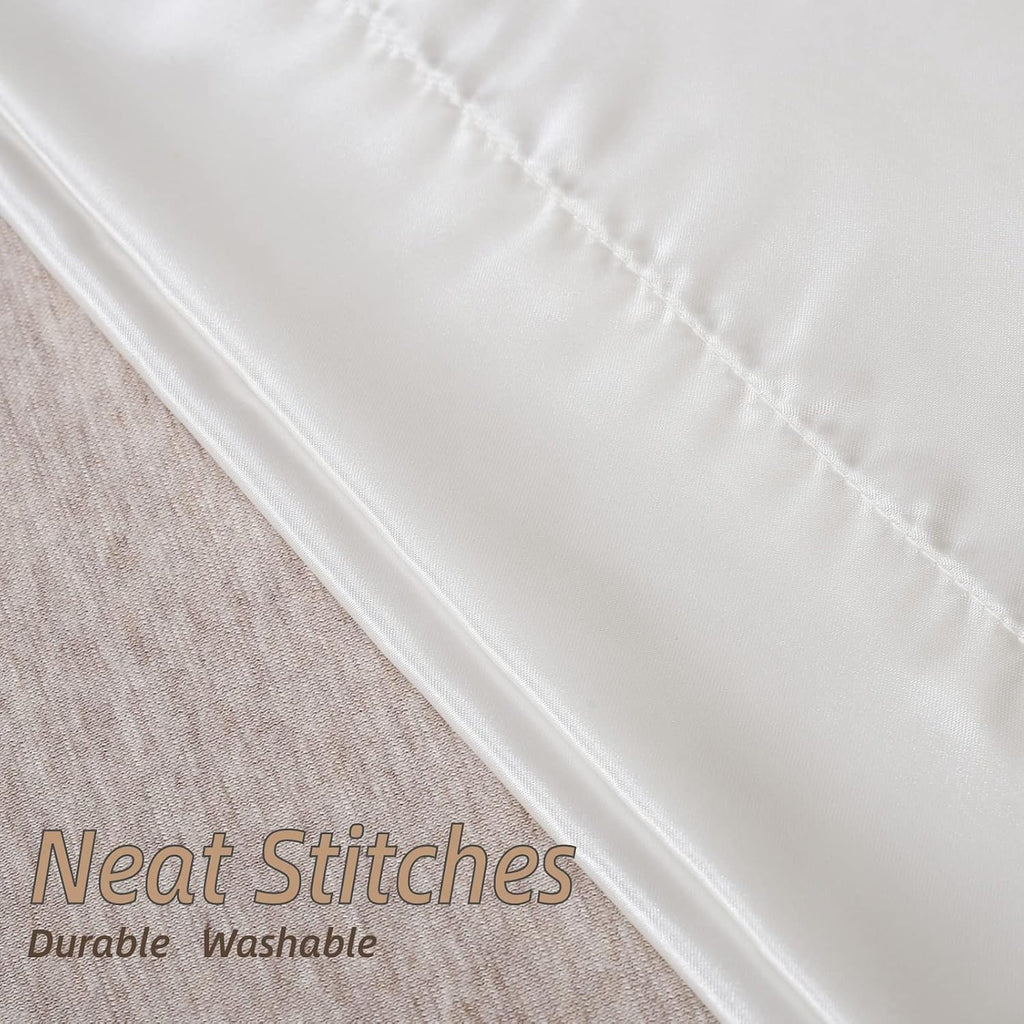 Lcbd Satin Body Pillow Case for Hair and Skin, Ivory Silk Satin Body Pillowcase Cover, 20x54 Body Cooling Pillow Cover with Envelope Closur…