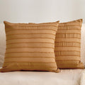 Jellymoni 2 Pack Rust Pillowcases 18" x18", Soft Microfiber Striped Tufted Pillow Covers(Pillows are not Included) 2 Pack 18 inches