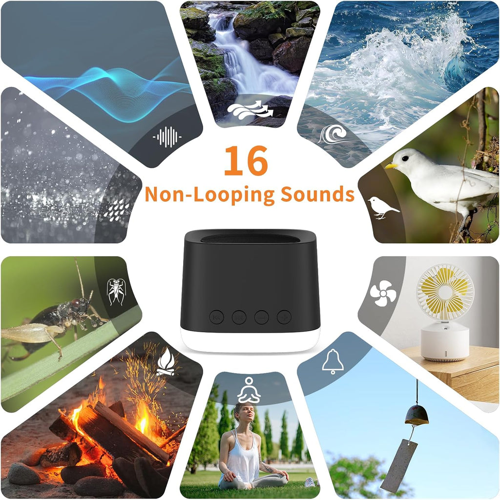 Portable Sound Machine, Mini Travel White Noise Machine for Sleeping with Breathing Night Light, 16 Soothing Sounds, Timer, Rechargeable…