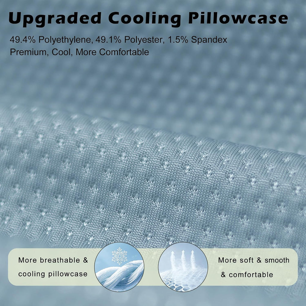 BetterSleepAnywhere! Cooling Camping Pillow, Memory Foam Travel Pillow with Adjustable Buckle Strap & Storage Bag