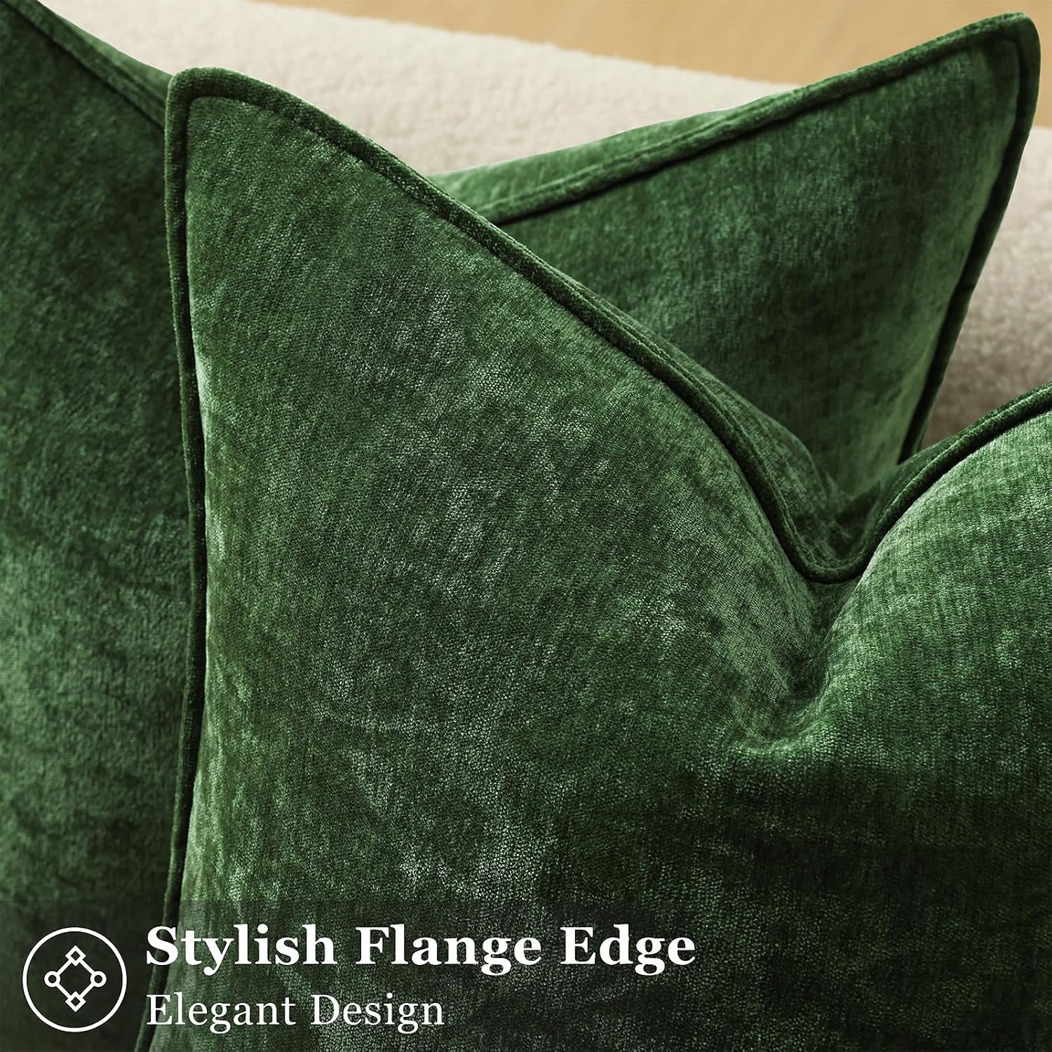 decorUhome Summer Couch Throw Pillow Covers 12x20 Set of 2, Decorative Soft Velvet Modern Cozy Chenille Lumbar Pillow Cases with Elegant De…