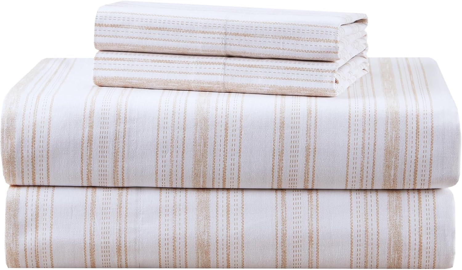 ComfortSpaces Comfort Spaces 100% Cotton Sheets Full, Breathable, Naturally Cool Cotton Sheets, Cotton Bed Sheets with 14" Elastic Pocket F…