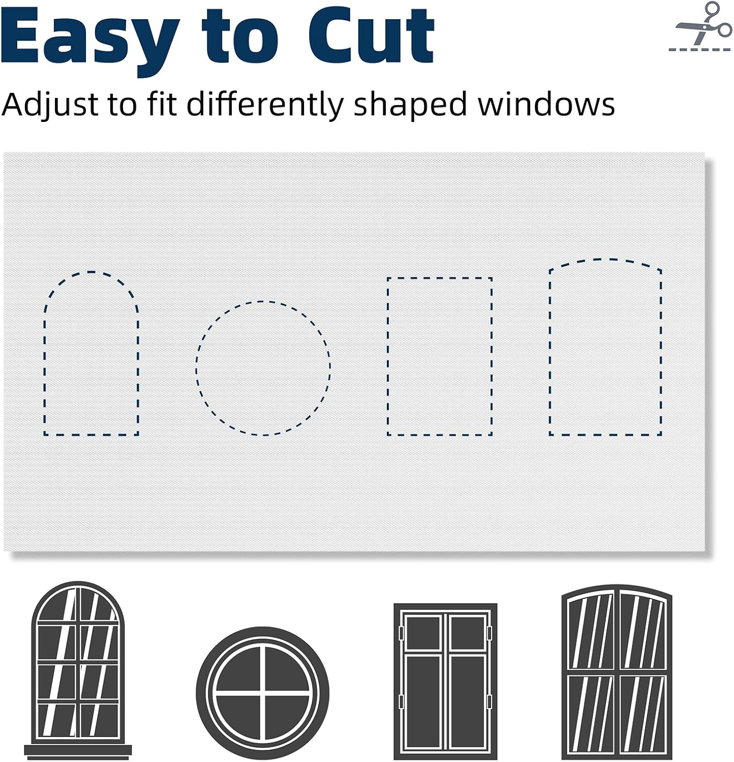 Nighton Portable Blackout Curtains 120"×59", Strong Hook and Loop Tape Strips with Adhesive, Cuttable Blackout Window Cover, 100% Black Out…