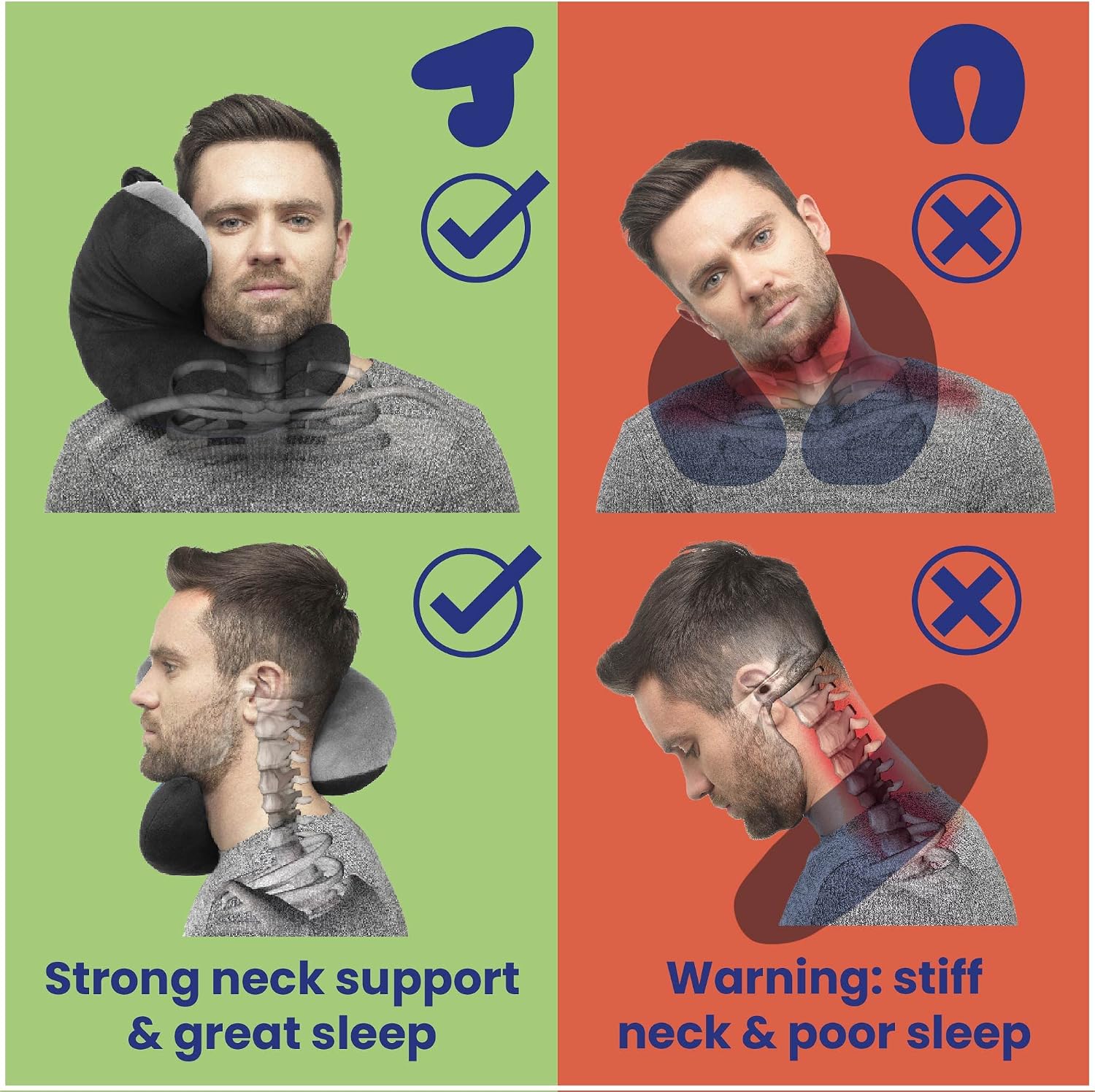 J-Pillow Travel Pillow | Travel Pillows for Airplanes | British Invention of The Year | Travel Neck Pillow | Side Sleep Pillow | Neck Pillo…
