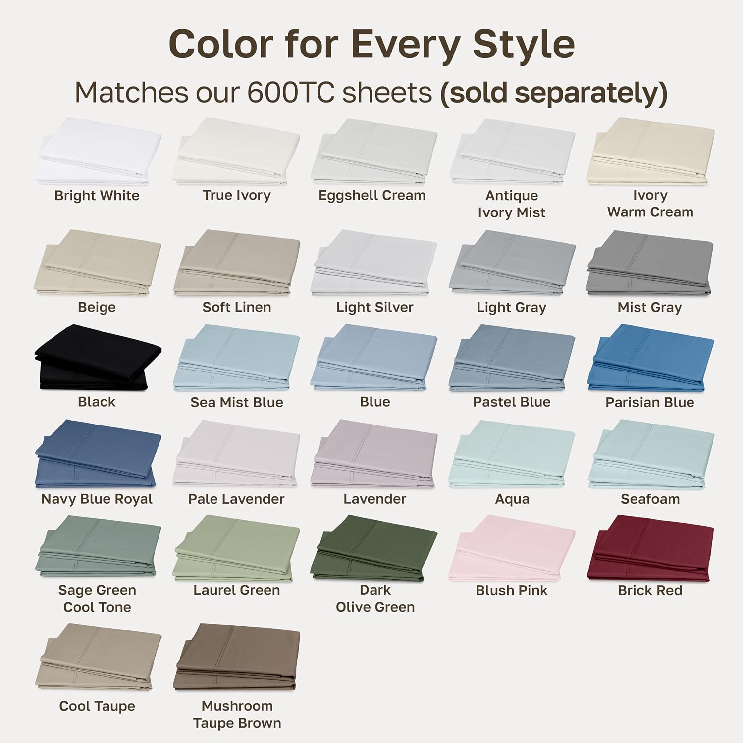 CaliforniaDesignDen California Design Den Queen Size Pillow Cases Set of 2 - 600 Thread Count, 100% Cotton Queen Pillow Covers, Breathable…