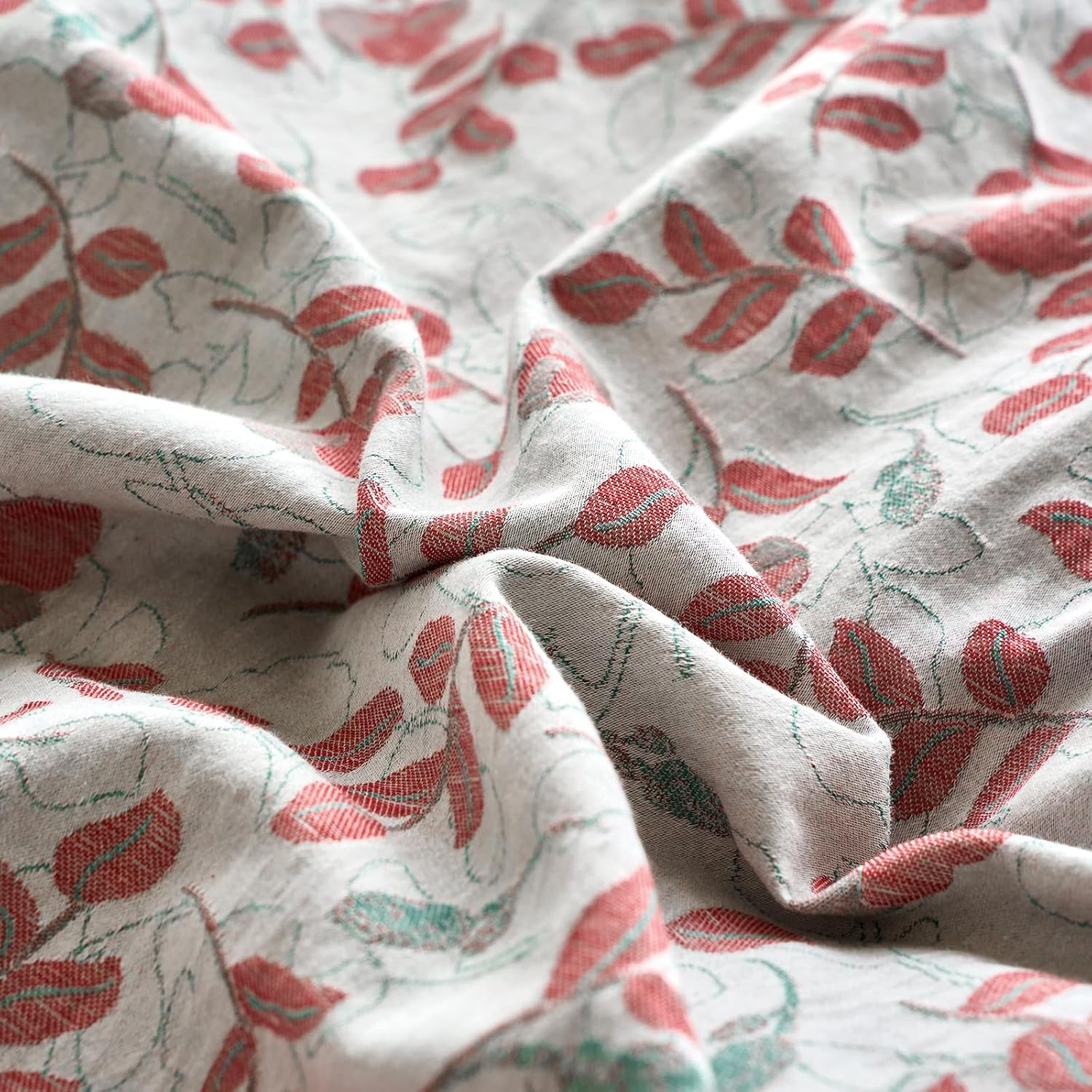 mixinni 100% Washed Cotton Duvet Cover Set, Reversible Vintage Floral Jacquard Textured Comforter Cover, Boho Farmhouse Bedding Set with Zi…