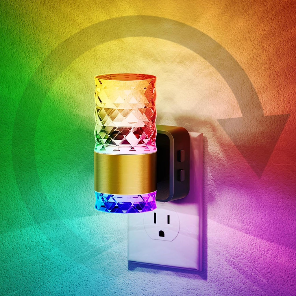 JandCase Night Lights Plug into Wall, Color Changing Night Light for Kids, 3000K+RGB 10-Color LED Nightlight with Light Sensor…