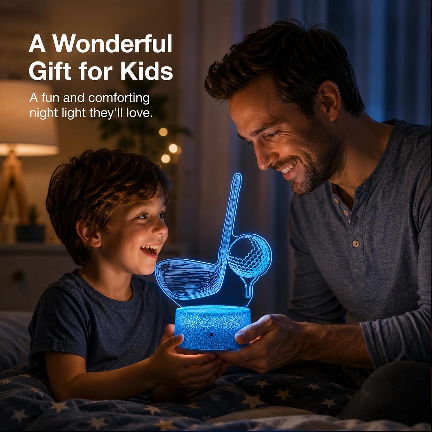 Golf Illusion Night Light, Remote, 16 Colors Changing RGB Flashing Mode Dimmable LED Lamp, Birthday Holiday Gifts for Boys Girls Teens…