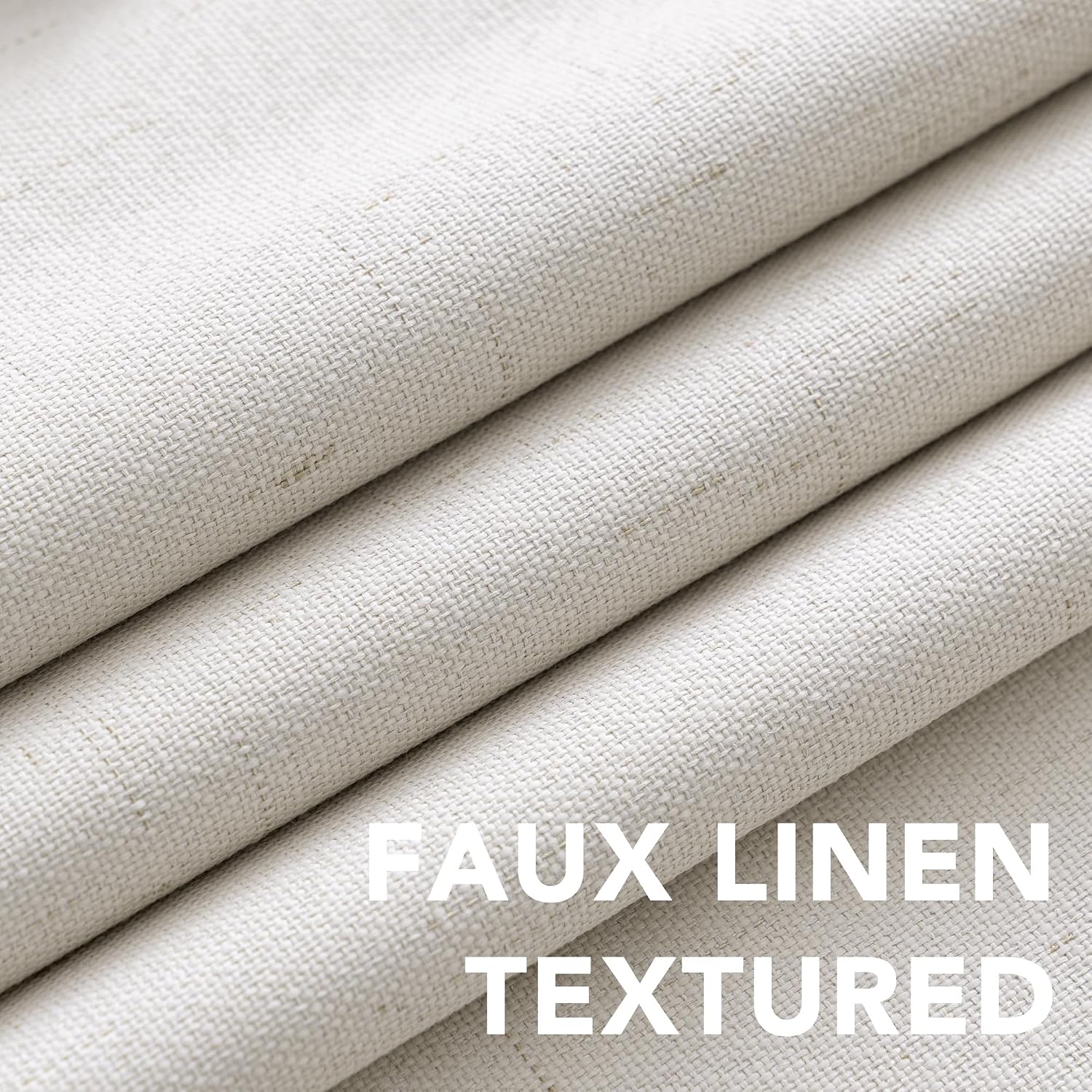 H.VERSAILTEX Ivory Blackout Curtains for Bedroom, Linen Blackout Curtains 108 Inches Long 100% Blackout Thermal Insulated Textured…