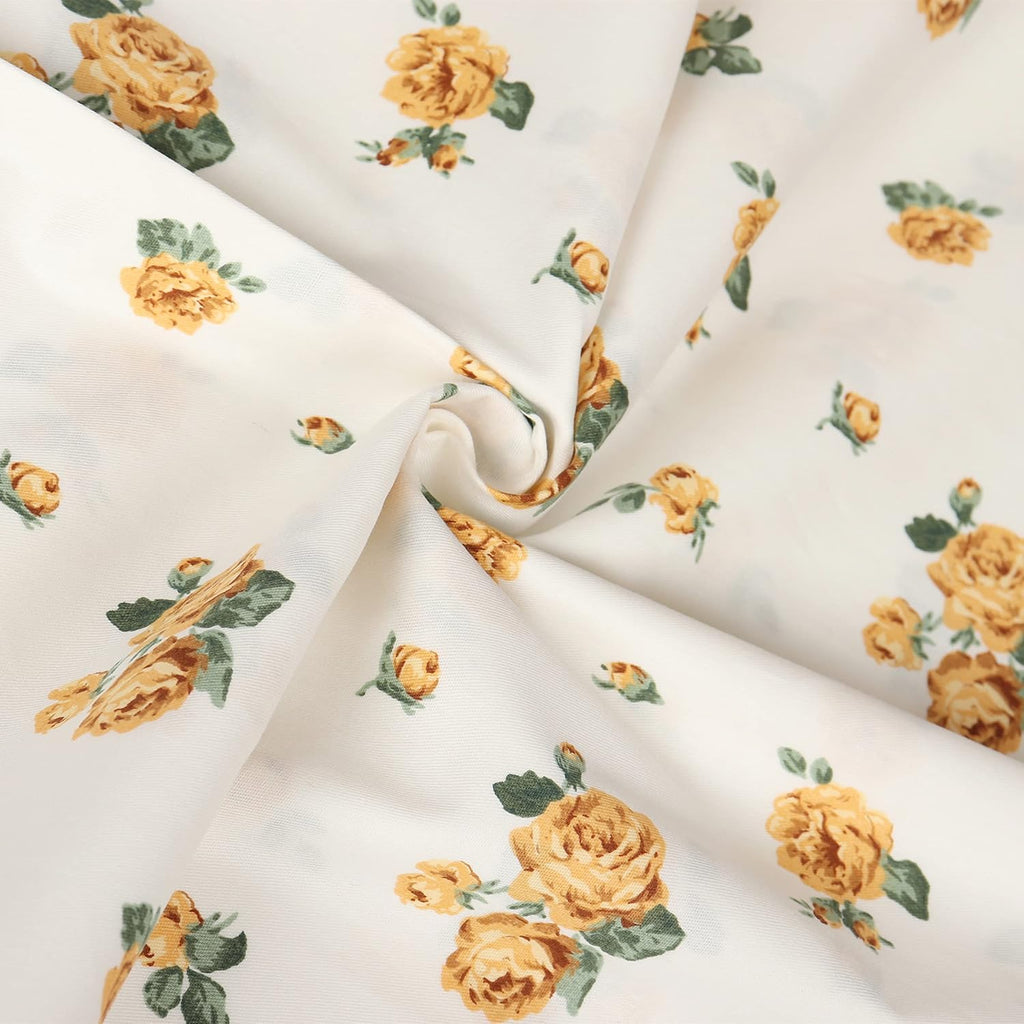 Wbycotbed 2-Piece Cotton Pillowcase Set Queen Size, Floral Printed Hotel Quality Pillow Protectors 20" x 30" 20 Inch Cotton