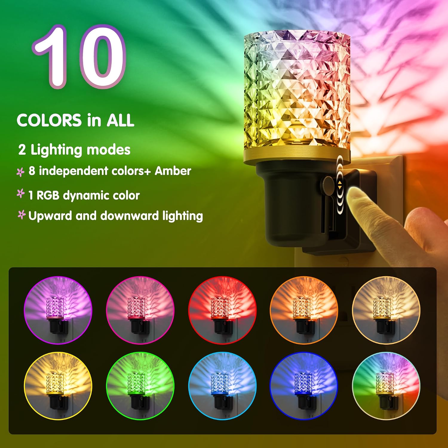 L LOHAS LED Night Light, Dimmable Night Lights Plug into Wall, Color Changing Nightlight RGB with Auto Light Sensor, 0-100LM Adjustable…