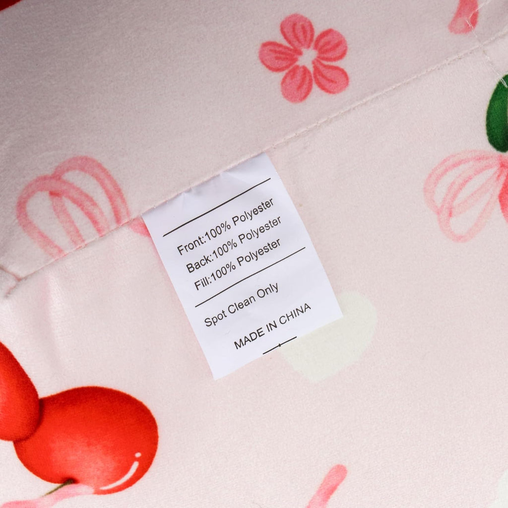 Aimuan Reading Pillow Bed Rest Wedge Backrest Pillow Cherries Bowknot Printed Collections with Arms Sitting in Bed Pink-red