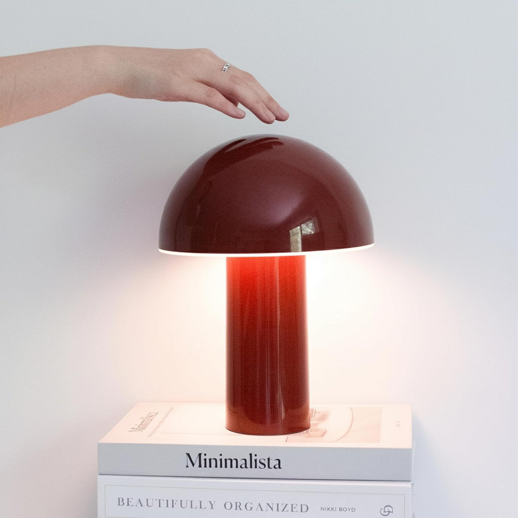 Brightech Celia Mood Lamp – 10" Touch-Controlled Mushroom Table Lamp, Cordless & Dimmable LED, Portable & Rechargeable Bedside Night Light,…