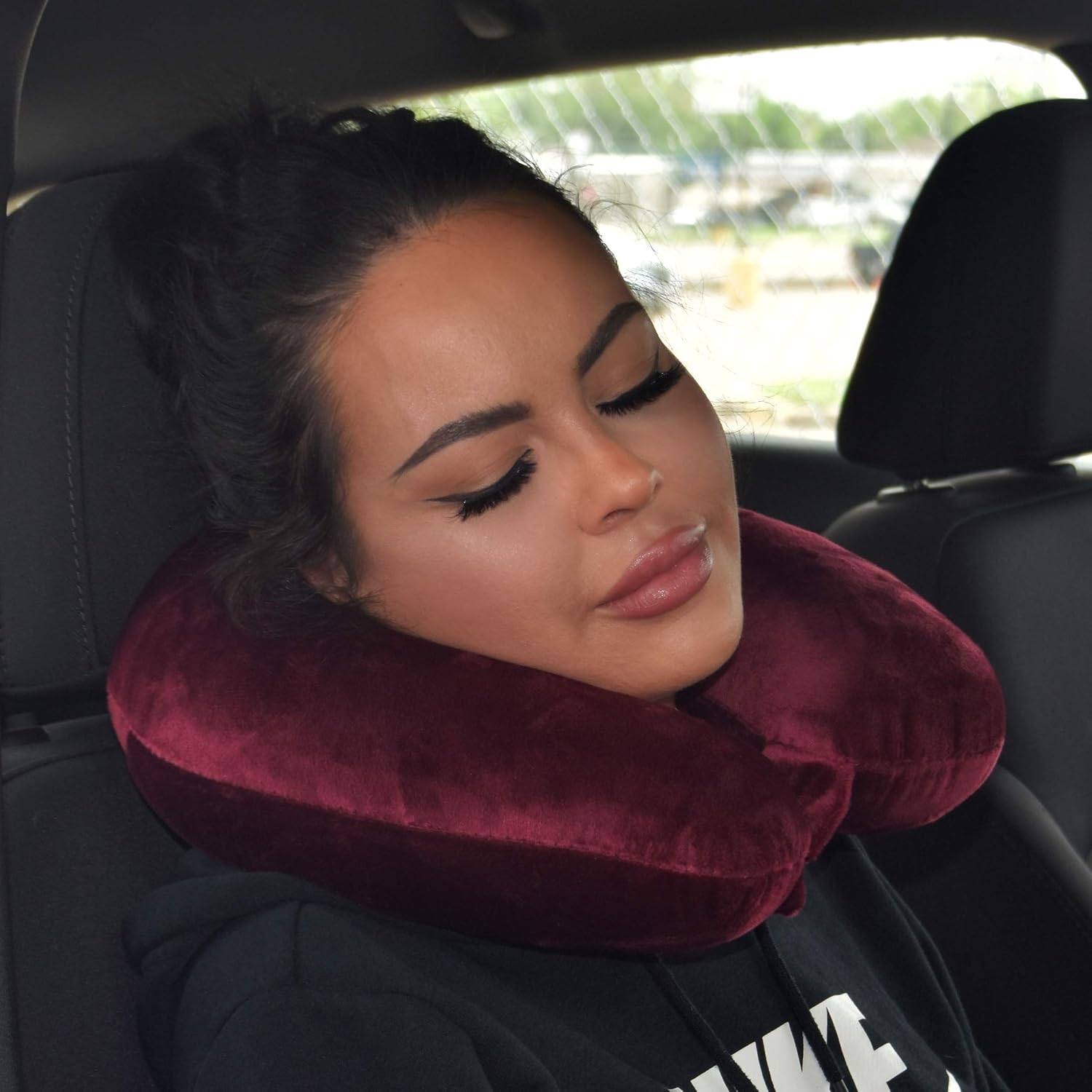 WorldsBest Wolf Essentials Adult Cozy Soft Microfiber Neck Pillow for Travel – Compact, Machine Washable - Perfect for Airplane, Car, or Ho…