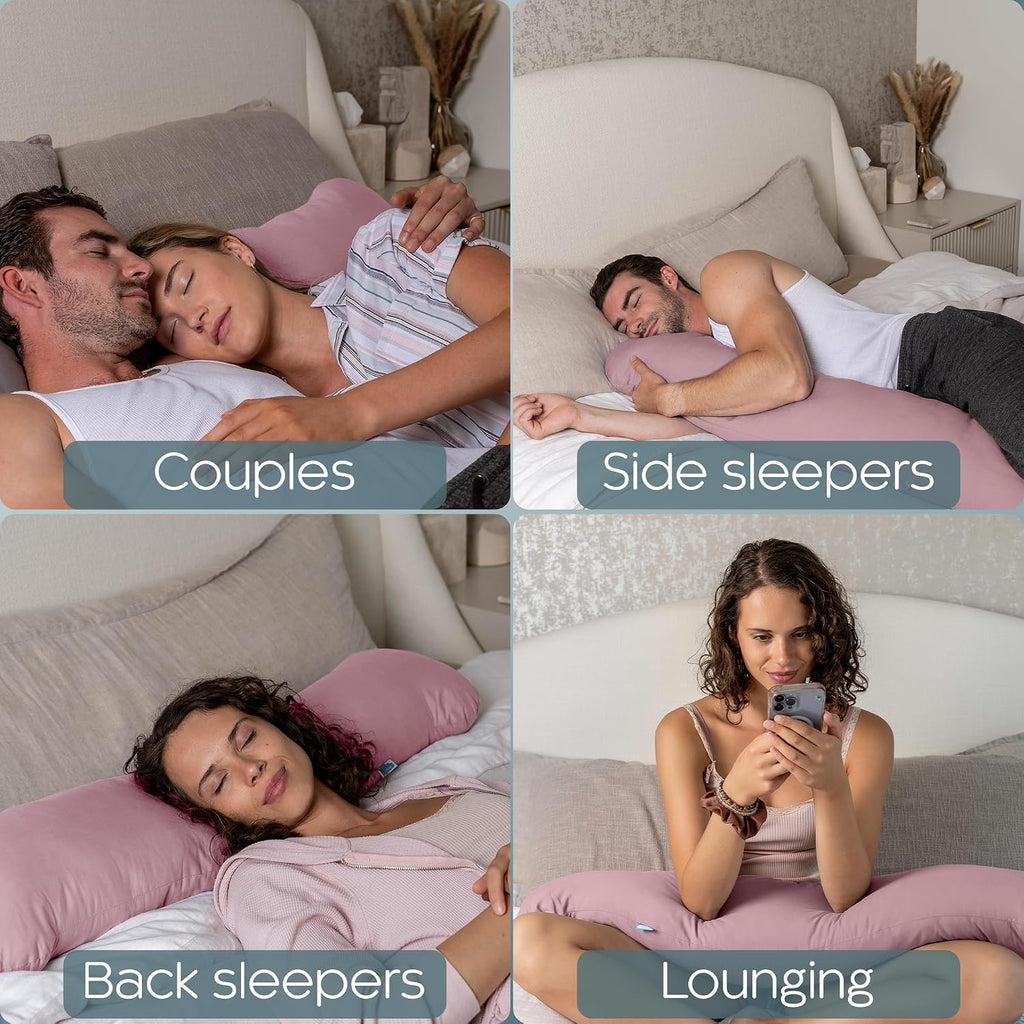 SleepCloud Weighted Body Pillow 6.5lbs - Weighted Pillow for Deeper Sleep (41” x 10”) - Cooling Body Pillows for Adults, Full Body Pillow…