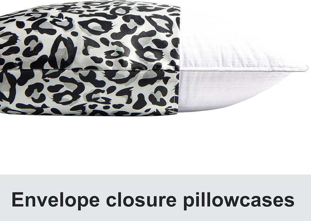 Ntbay 2 Pack Satin Queen Pillowcases for Hair and Skin, Luxurious and Silky Leopard Printed Pillow Cases with Envelope Closure, 20x30 Inche…
