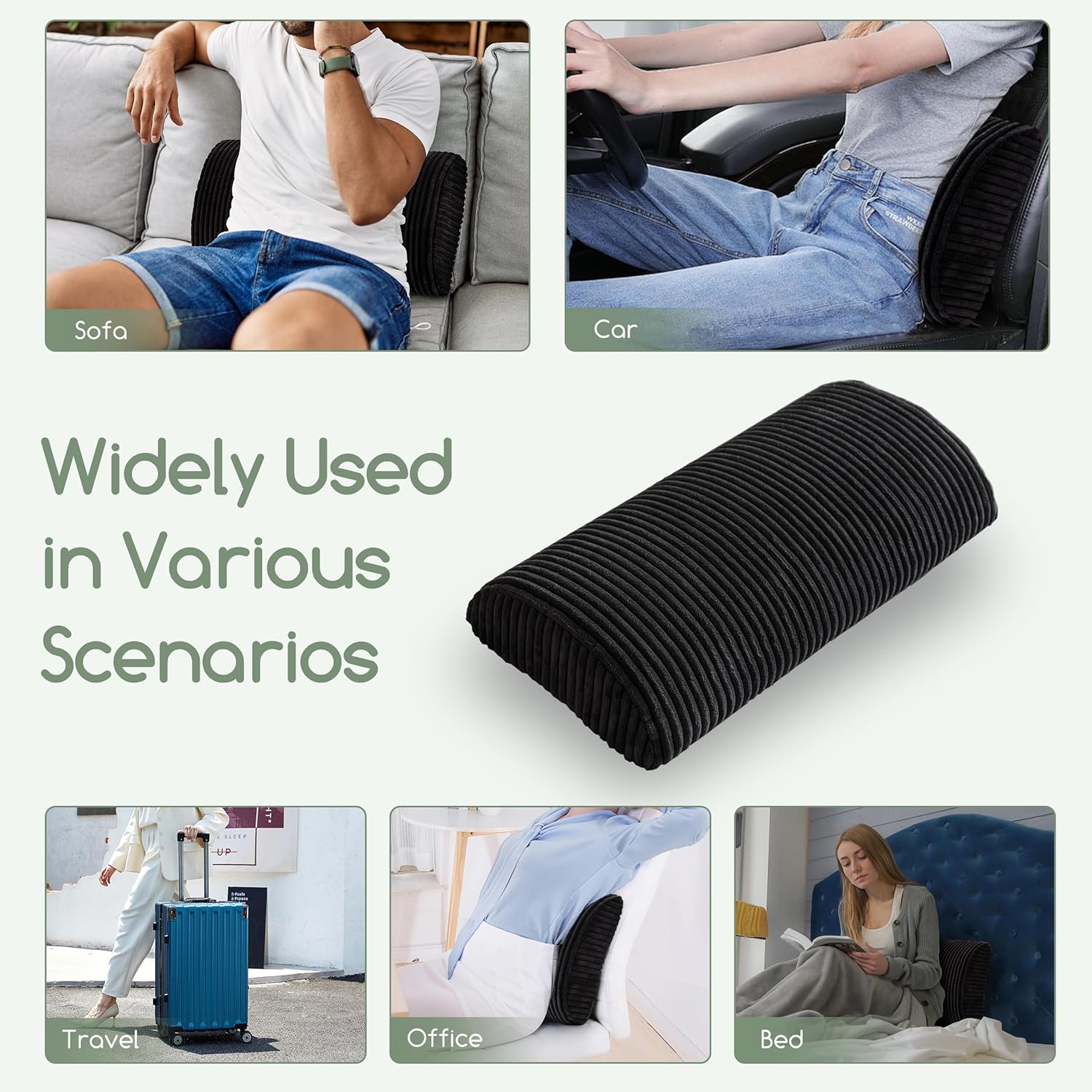Higogogo Lumbar Support Pillow for Recliner Chair/Accent Chair/Couch, Memory Foam Back Support Cushion for Elderly, Recliner Cushions for B…