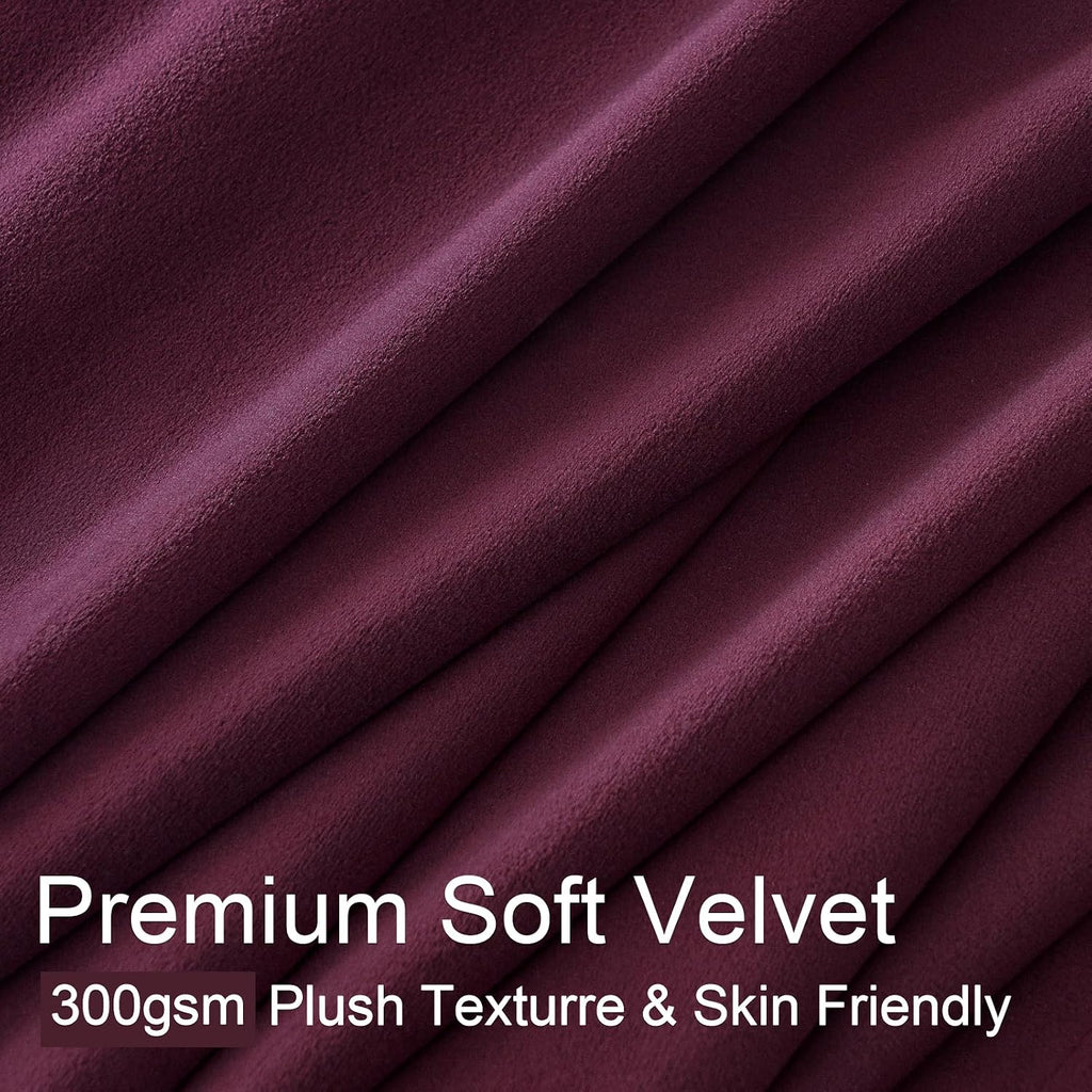 Drapenova 108 Inches Long Purple Velvet Curtains for Living Room Large Window Luxurious Vintage Room Darkening Pinch Pleated Curtain…