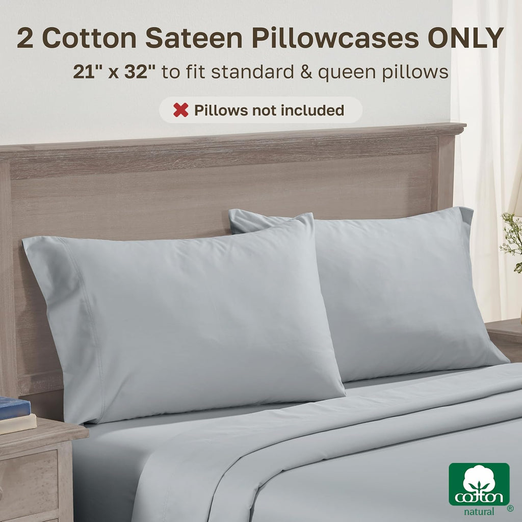 CaliforniaDesignDen CALIFORNIA DESIGN DEN Luxuriously Soft Hotel Quality 600 Thread Count, 100% Cotton Set of 2 Cases, Crisp & Cool Light G…
