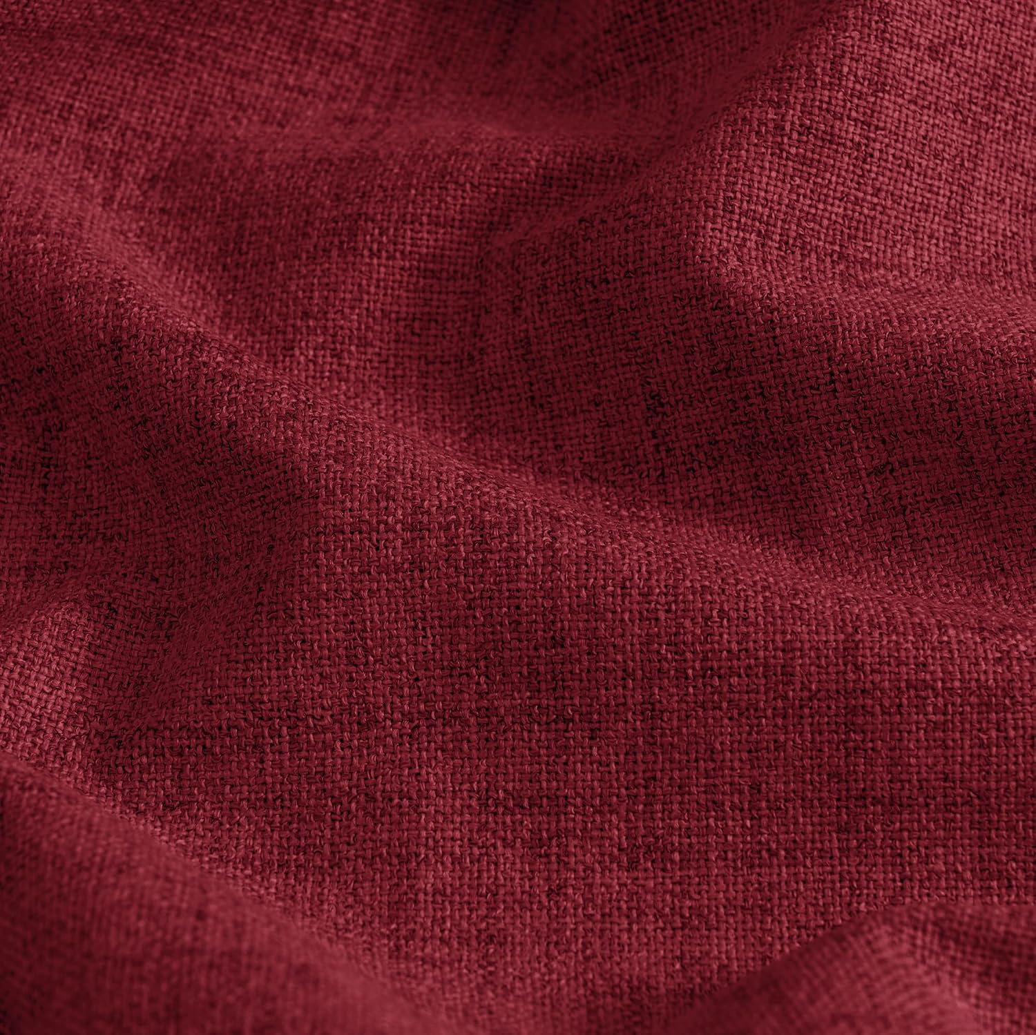 YoungsTex Burgundy Linen Blackout Curtains for Bedroom 84 Inch Length, Thermal Insulated Black Out Drapes with Grommet for Living Room Wind…
