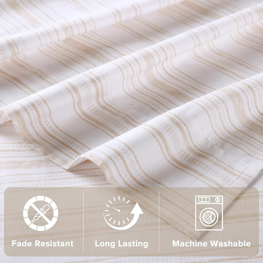 ComfortSpaces Comfort Spaces 100% Cotton Sheets Full, Breathable, Naturally Cool Cotton Sheets, Cotton Bed Sheets with 14" Elastic Pocket F…
