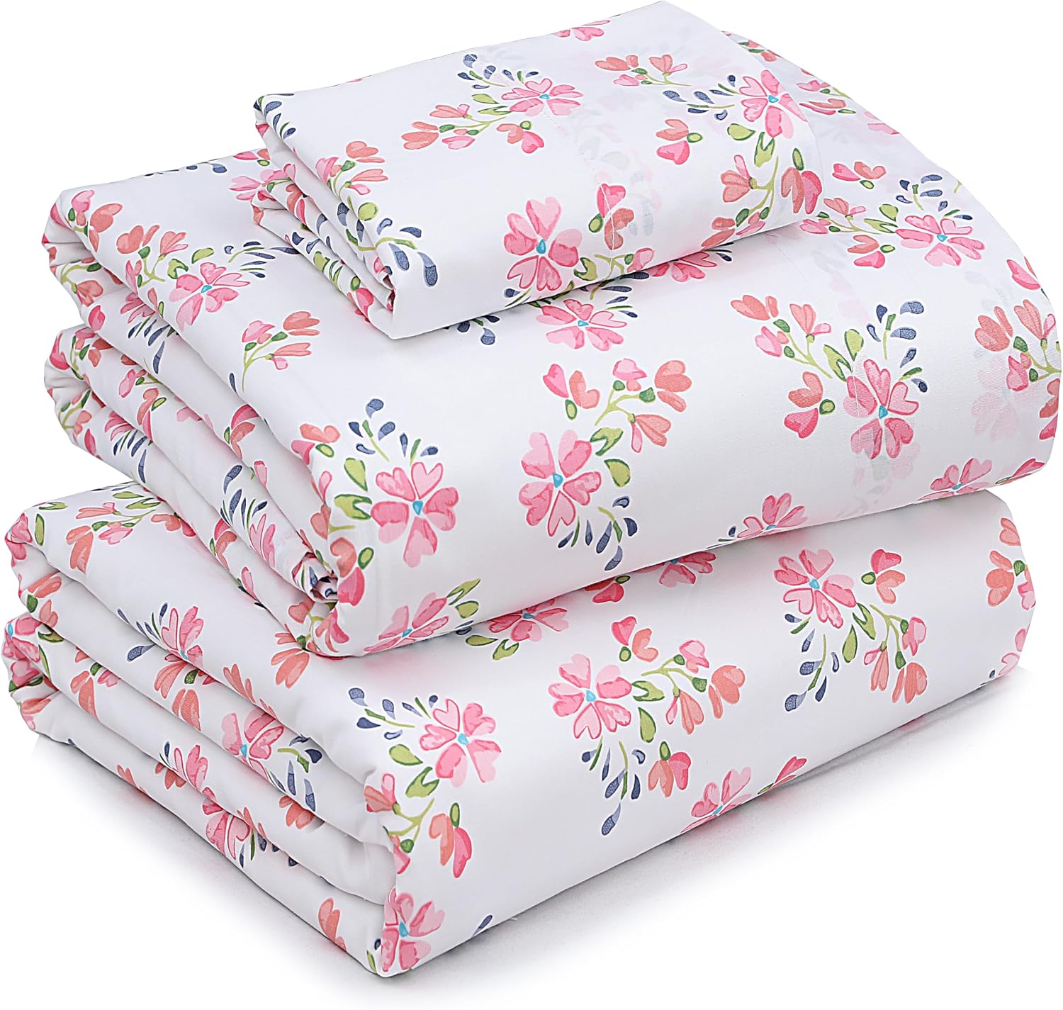 Ruvanti 100% Cotton Percale Sheets Twin Size – Crisp Cooling Bed Sheets for Hot Sleepers, Deep Pocket 16”, Soft Breathable & Durable Hotel-…