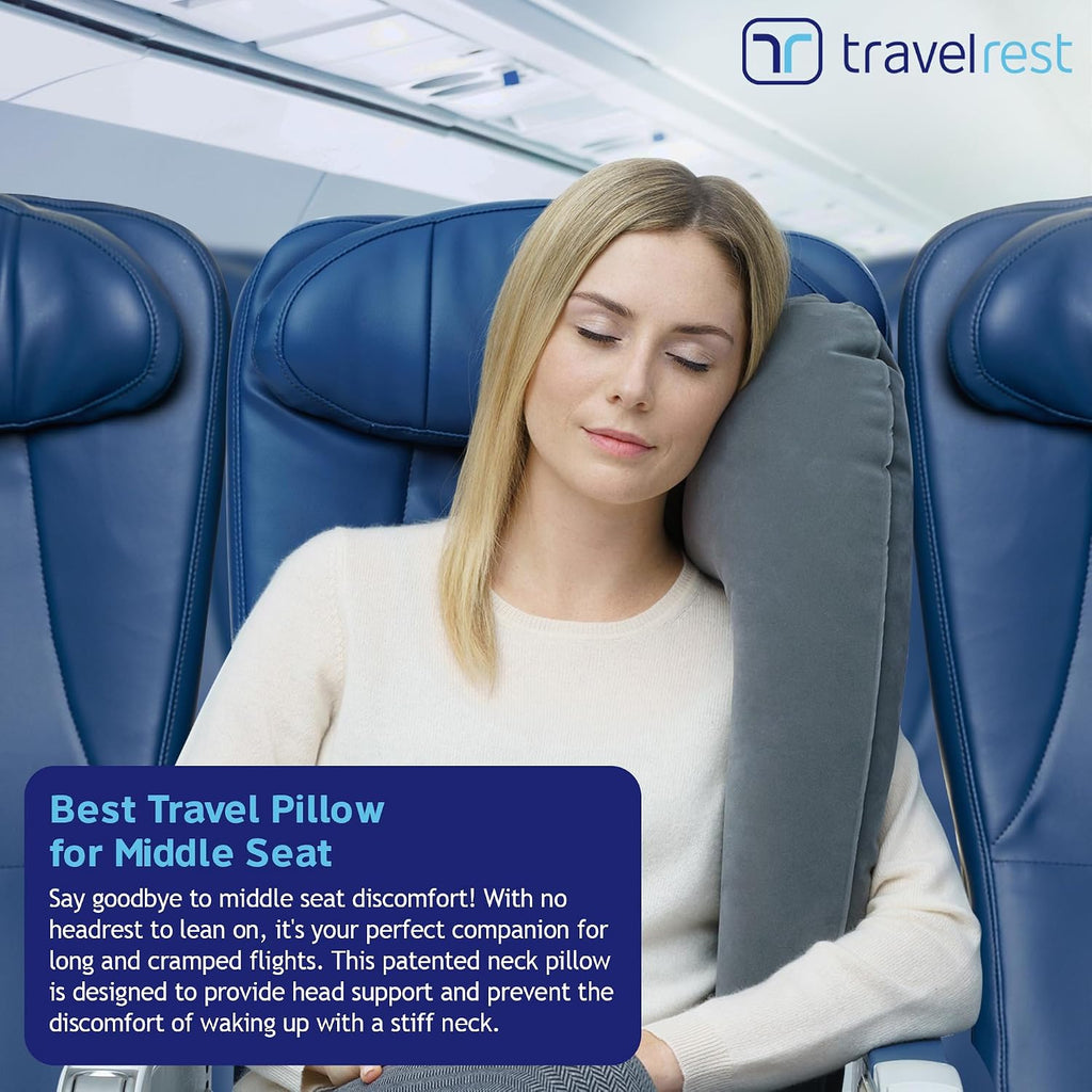 TRAVELREST Ultimate Inflatable Neck Support & Body Pillow - Airplane Pillow for Long Flight Comfort, Travel Essentials, Sleeping…