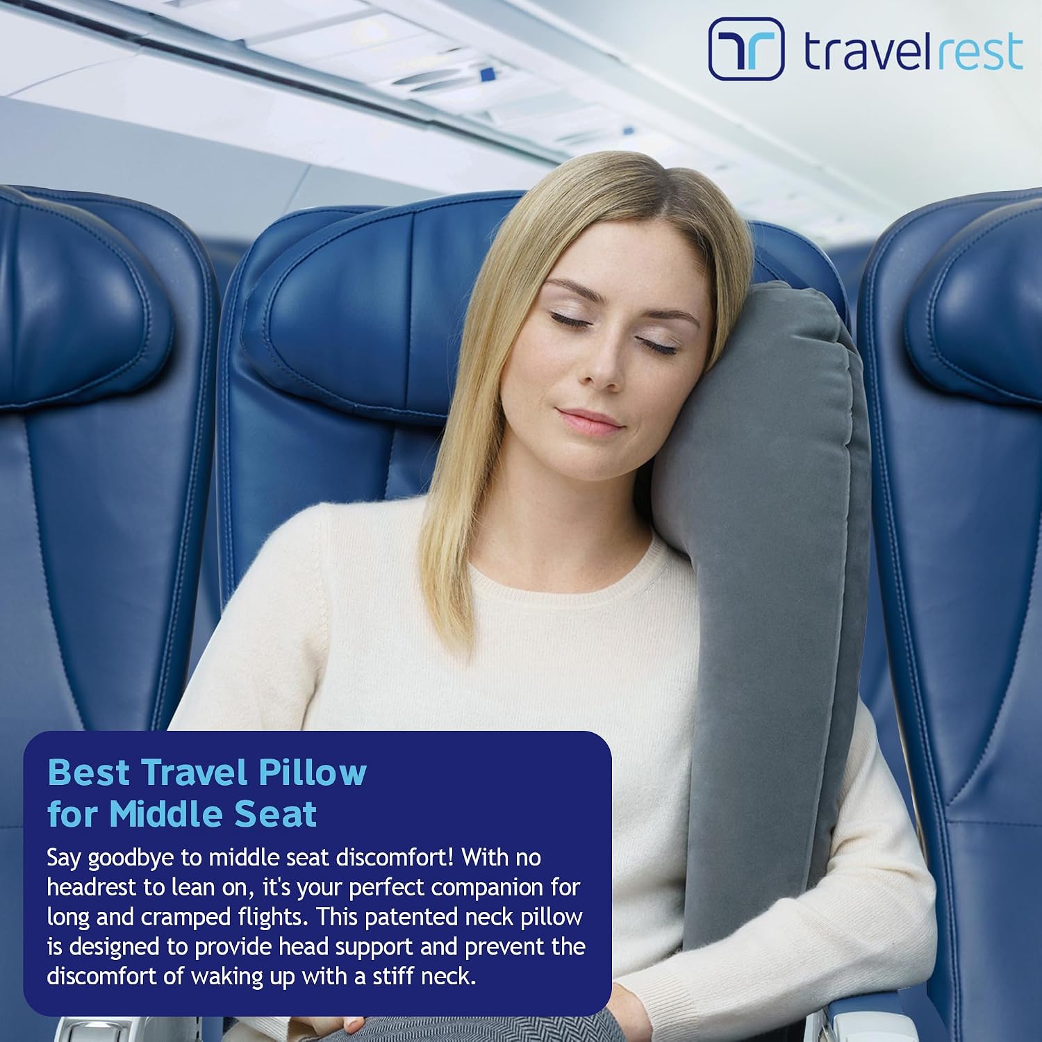 TRAVELREST Ultimate Inflatable Neck Support & Body Pillow - Airplane Pillow for Long Flight Comfort, Travel Essentials, Sleeping…