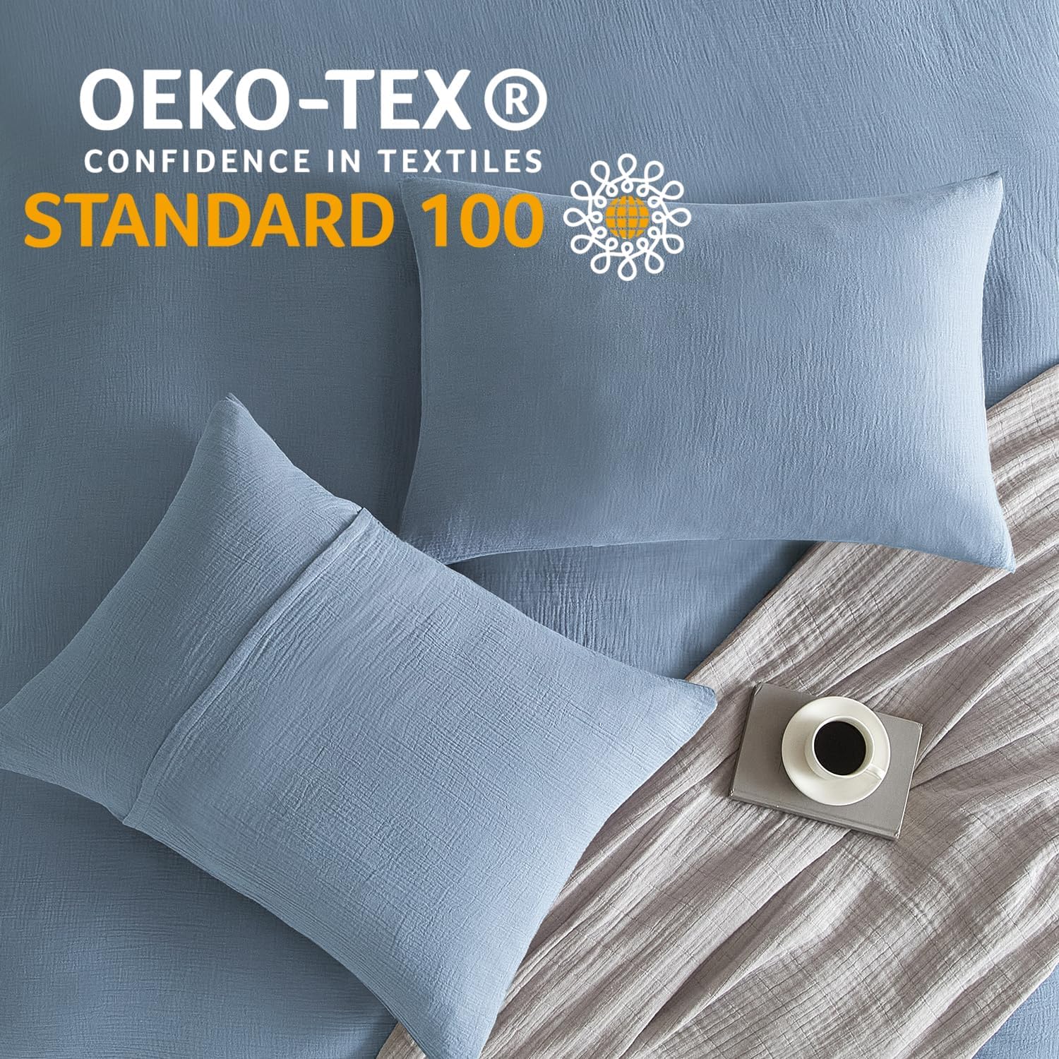 DefineCozyHealthyLife SE SOFTEXLY Muslin Pillowcases King Size 100% Cotton, 2 Pack Linen Like Pillow Shams with Envelope Closure, Ultral So…