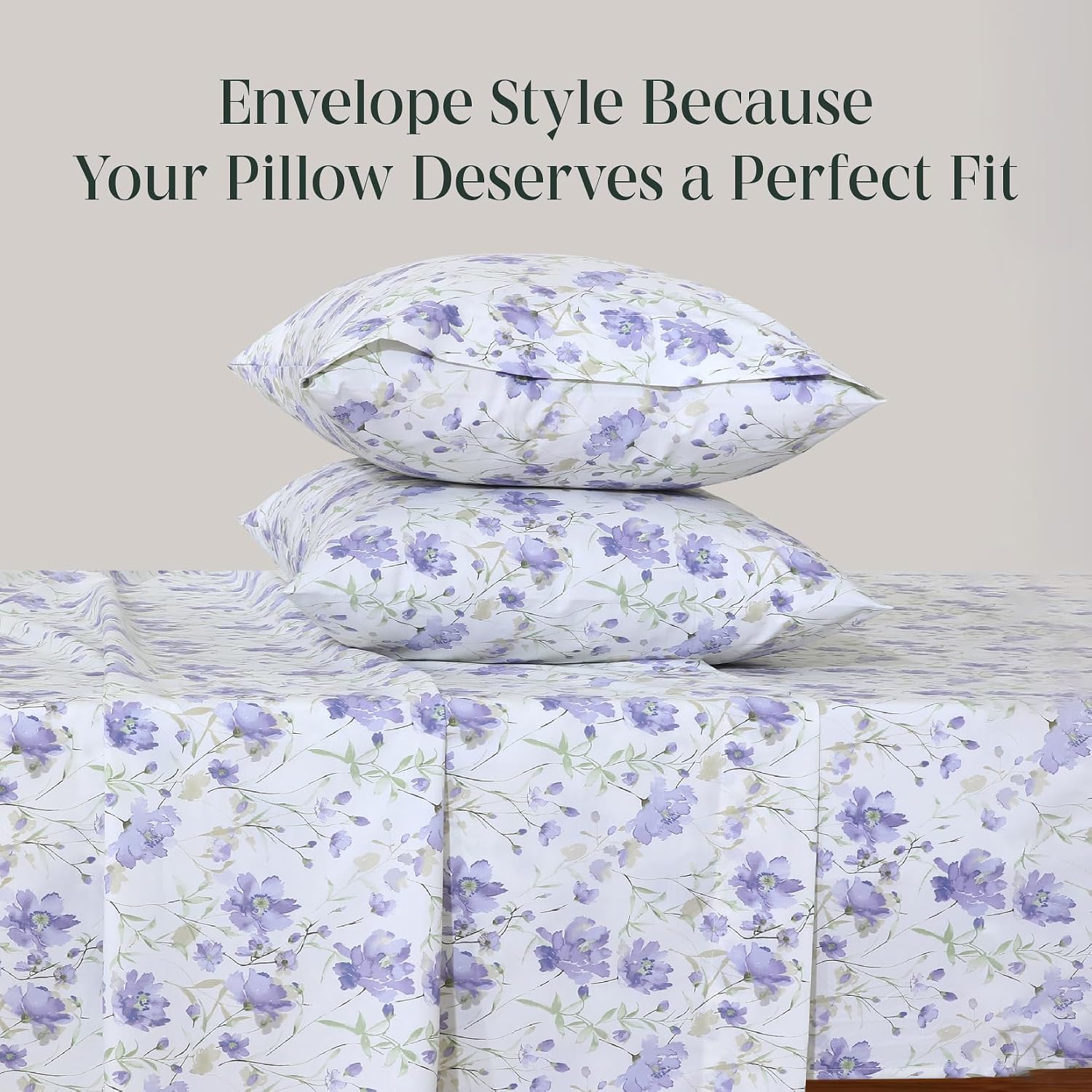 FEATHER & STITCH NEW YORK 100% Cotton 2 Piece King Pillow Cases, 300TC Ultra-Soft Pillowcases with Envelope Closure, Wrinkle- Fade- Stain…