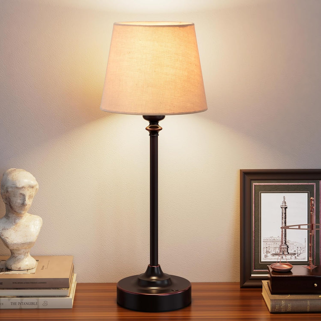 Cordless Table Lamp Rechargeable Bronze - 1 Pack Brass 4000mAH Battery Operated Lamp for Decor, 3000K Stepless Dimming Touch Control…