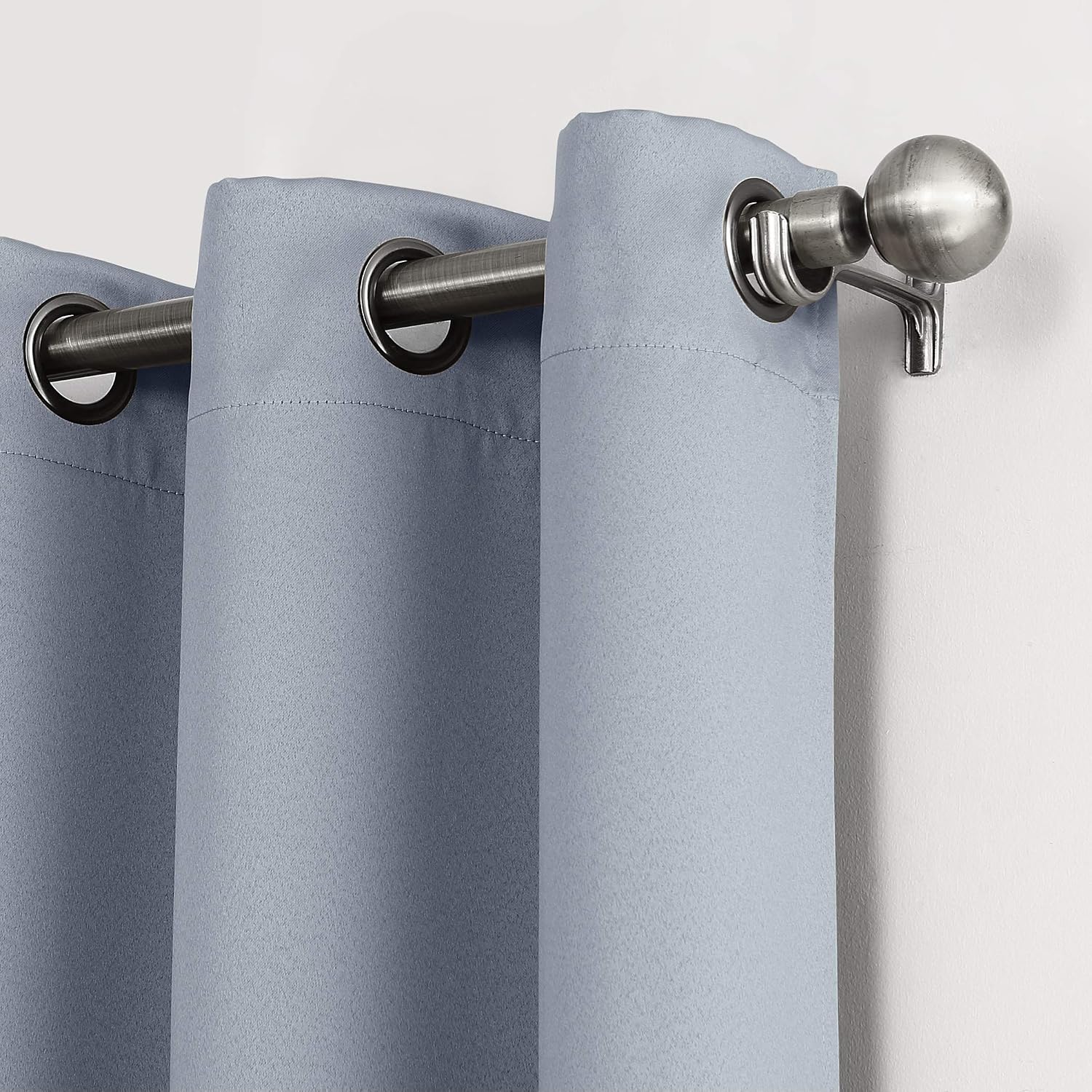 Sun Zero Nordic Theater Grade Extreme 100% Blackout Grommet Curtain Single Panel, 52" x 108", Haze